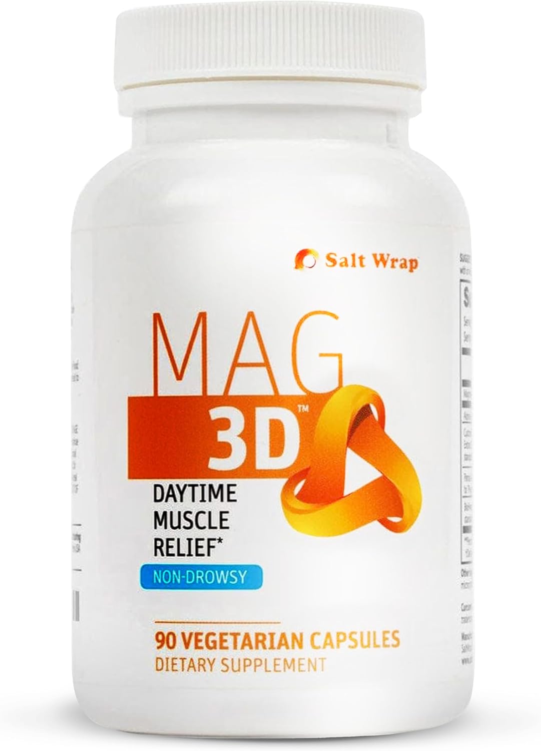 SaltWrap Mag 3D – Daytime (Non-Drowsy) Leg Cramp & Muscle Relief Support - Natural Supplement for Muscle and Nerve Health with Turmeric