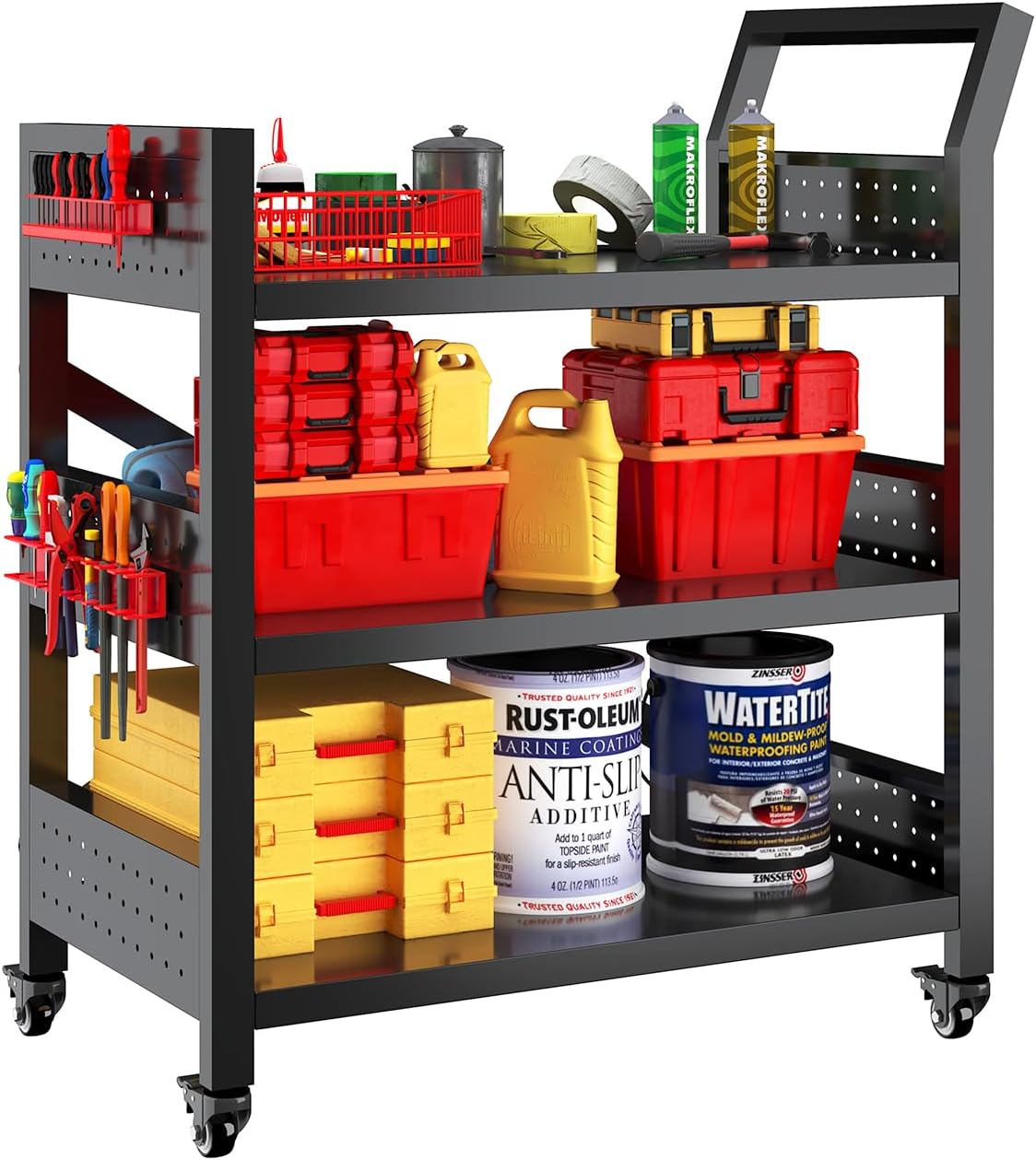 Work Bench with Pegboard,Heavy Duty 3000lbs Capacity Workbench Adjustable Shelves,Work Table for Garage Warehouse47.2 H*47.09" W*19" D
