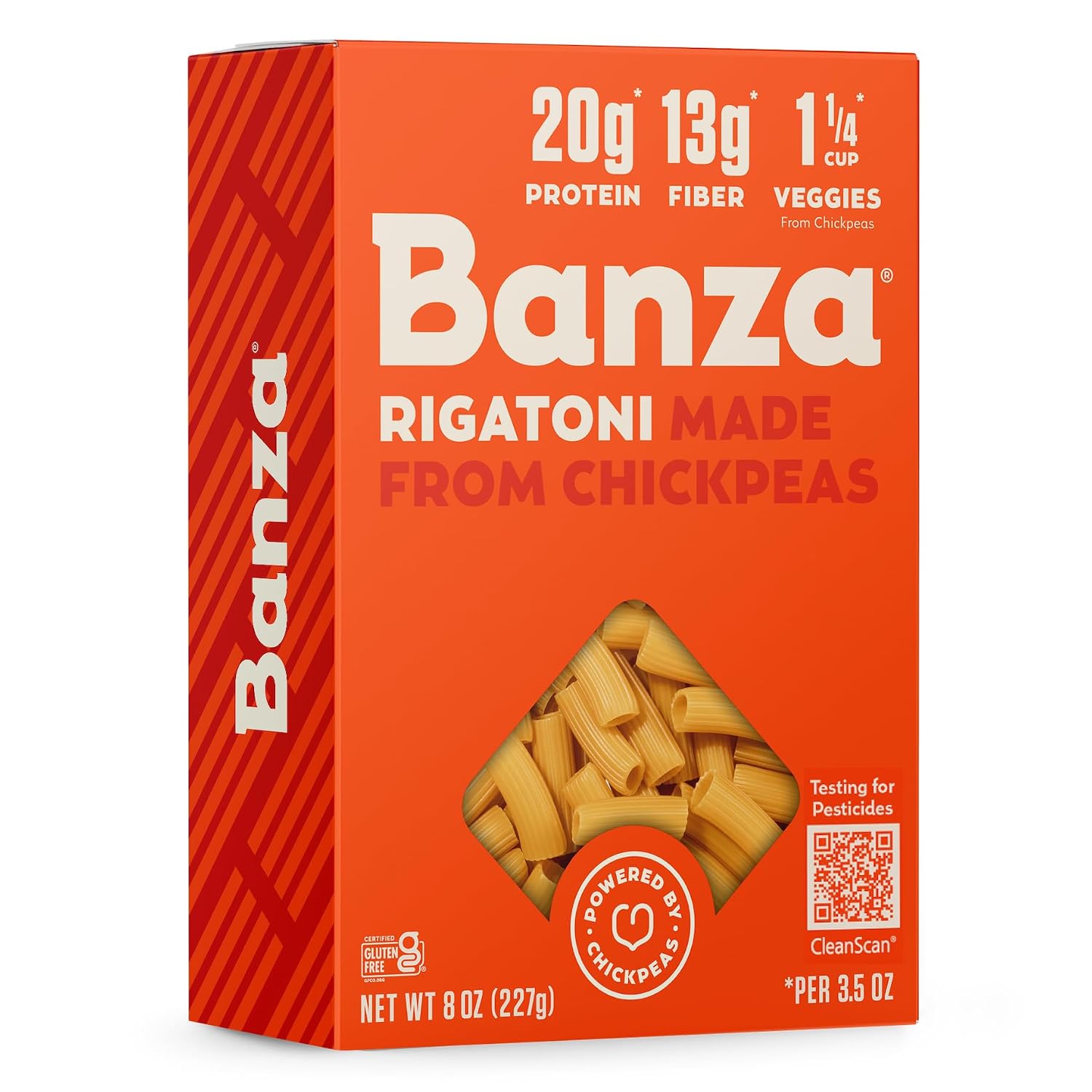 Banza Cavatappi Pasta from Chickpeas - Gluten Free, High Protein, and Lower Carb Protein Cavatappi Chickpea Pasta - 8oz | High Protein Pasta with 20g per Serving - No-Compromises Taste & Texture - Gluten Free and Lower Carb