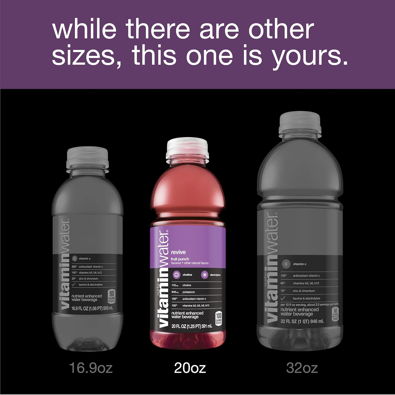 vitaminwater Power-C Dragonfruit Water Beverage, 16.9 fl oz, 6 pack | Bottled, nutrient-enhanced flavored water drink with 90 calories per bottle, antioxidants, and vitamins