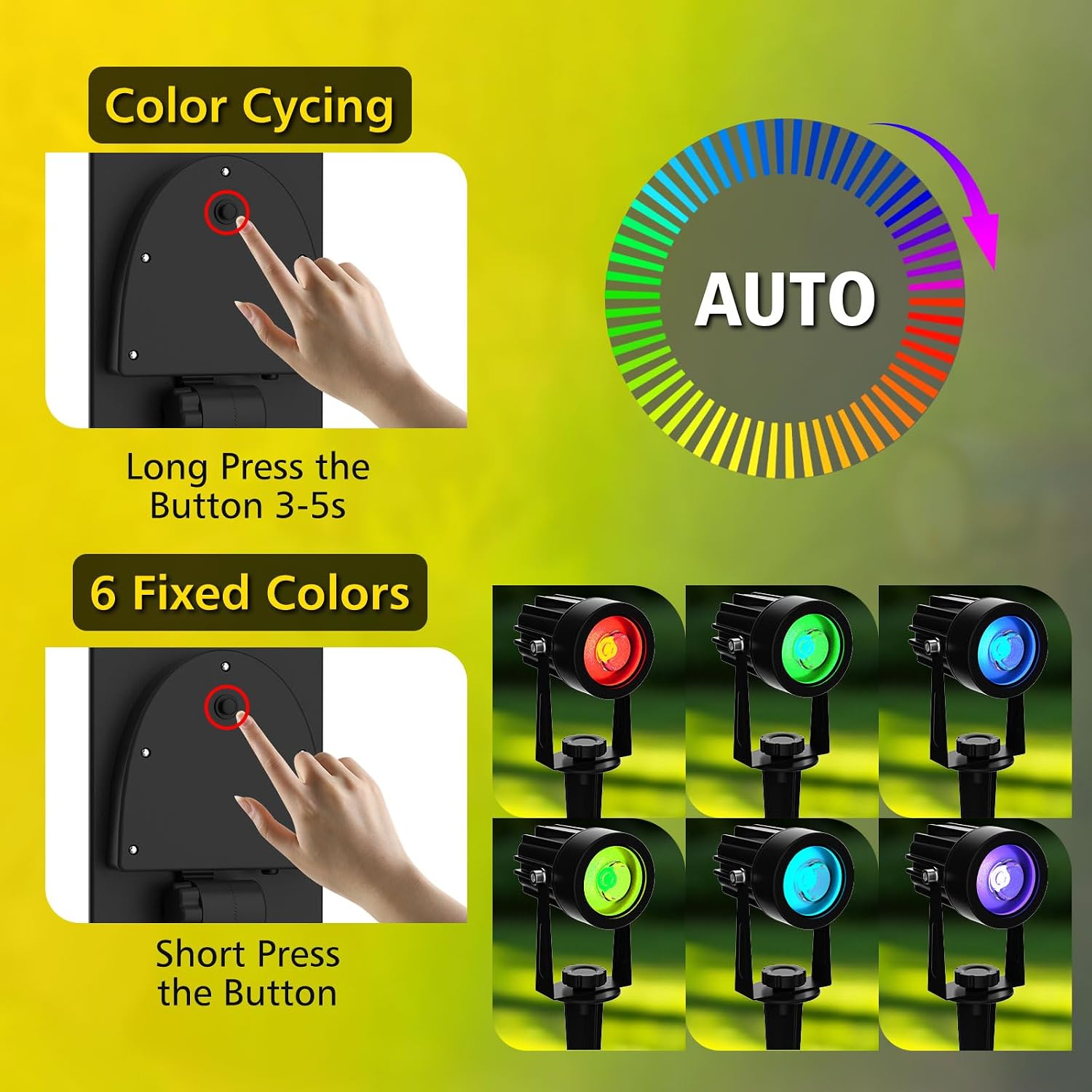 T-SUN Solar Spot Lights Outdoor, Dual Head Solar Spotlights, Cool White | IP65 Waterproof, 2 Brightness Modes, Dusk to Dawn Solar Uplights for Garden, Yard, Pathway, Patio, Lawn