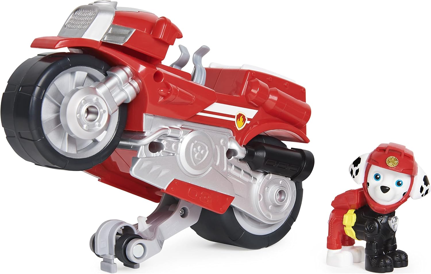 PAW Patrol, Moto Pups Wildcat’s Deluxe Pull Back Motorcycle Vehicle with Wheelie Feature and Toy Figure