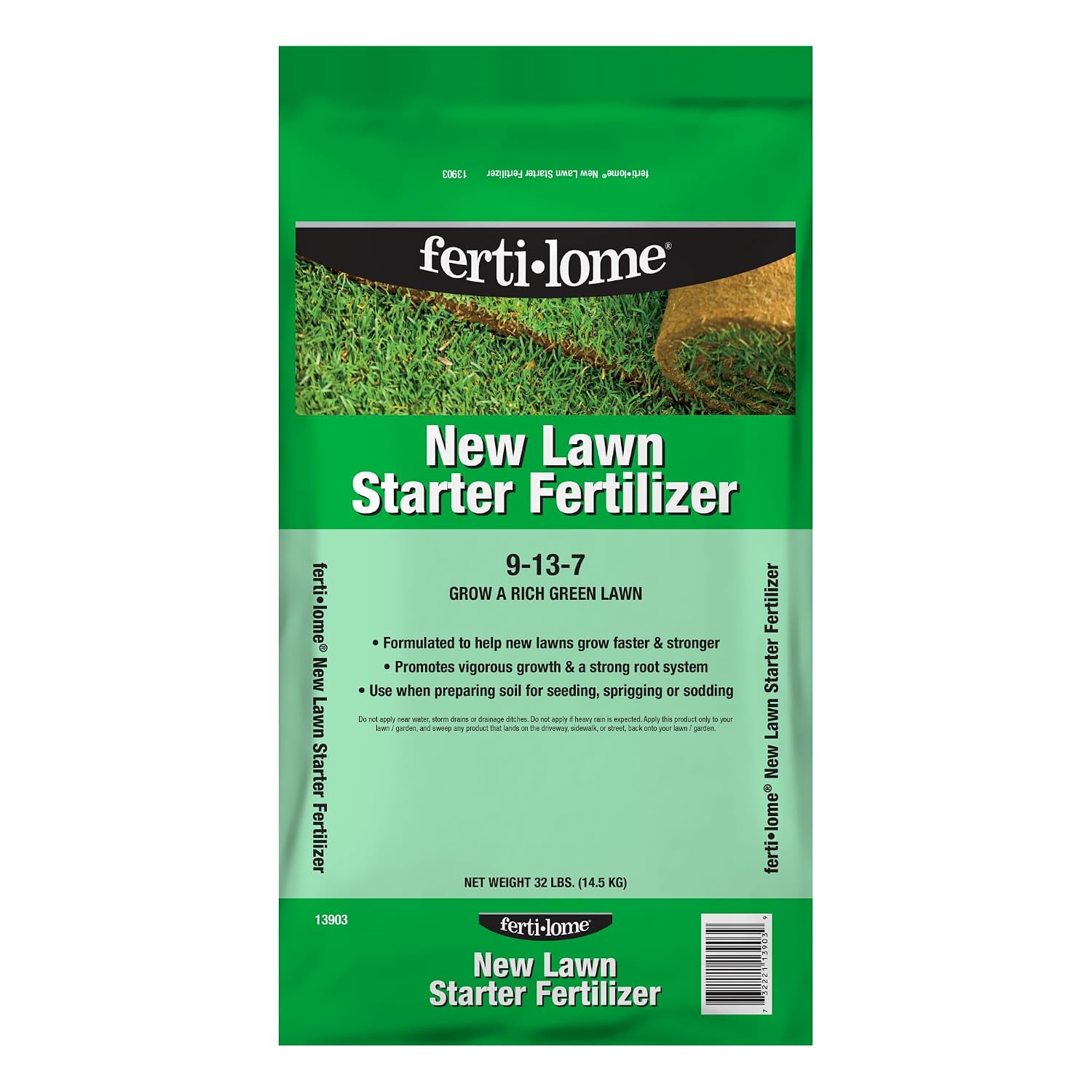 Fertilome (10906) New Lawn Starter Fertilizer 9-13-7, 20 lbs | 9-13-7 seed & sod starter - Develops roots before rapid growth, safe for new lawns - Lawn starters