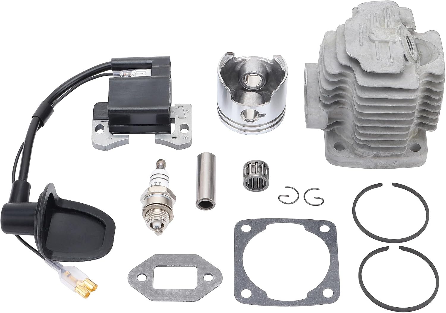 GOOFIT 44mm Big Bore Cylinder Top End Kit Replacement for 2 Stroke 43cc 47cc 49cc Mini Chinese ATV Quad Pocket Bike Scooter