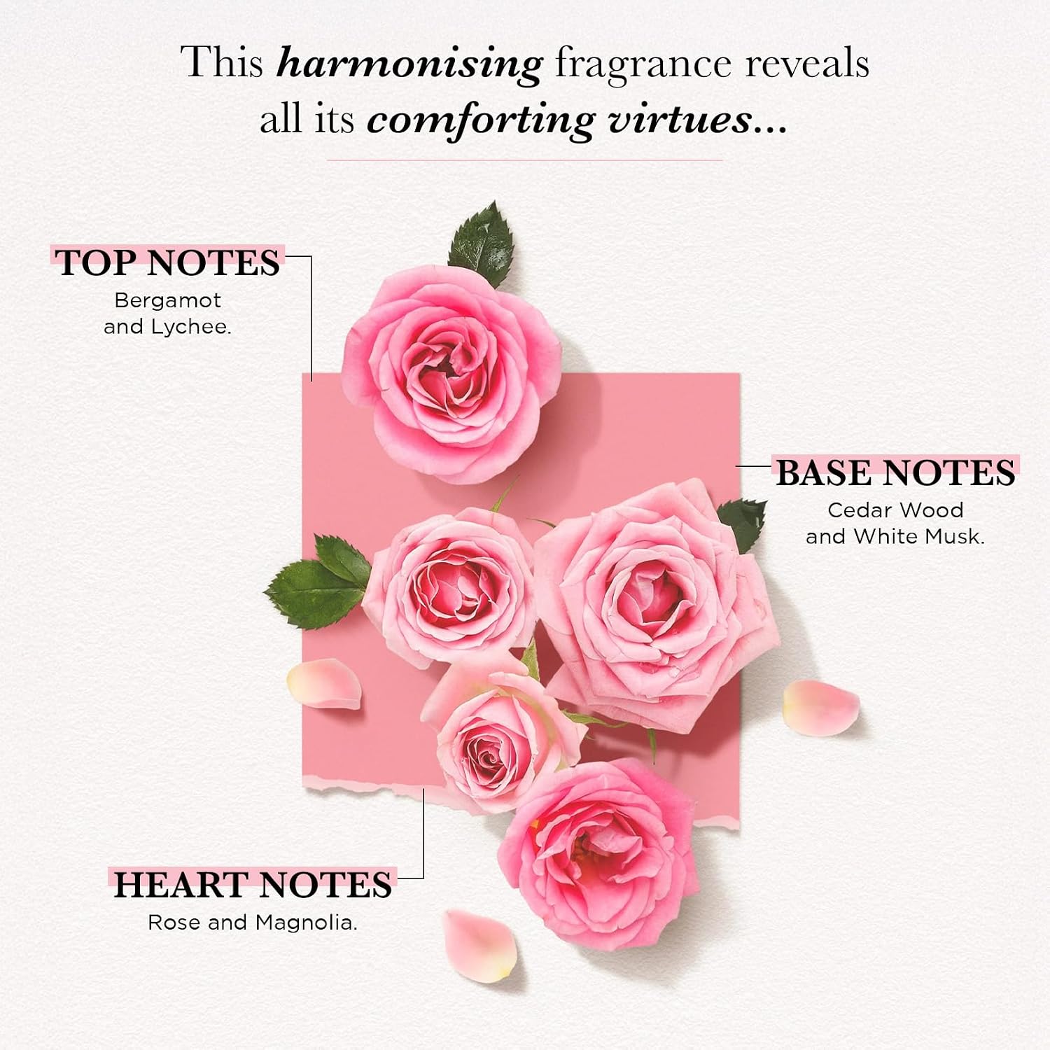 Solinotes Rose Eau de Parfum, Lychee & Magnolia, for Women & Men, 15ml