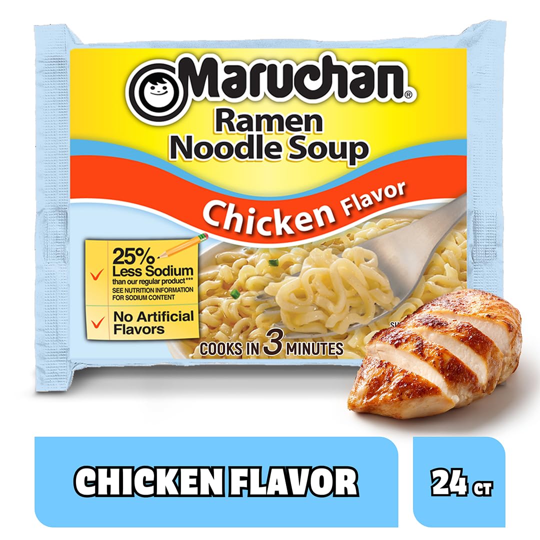 Maruchan Ramen Noodle Soup, Pork Flavor – Japanese-Style Instant Noodles, Quick & Easy Meal for Kids, Students & Busy Families – 3 Oz. (24 Pack)