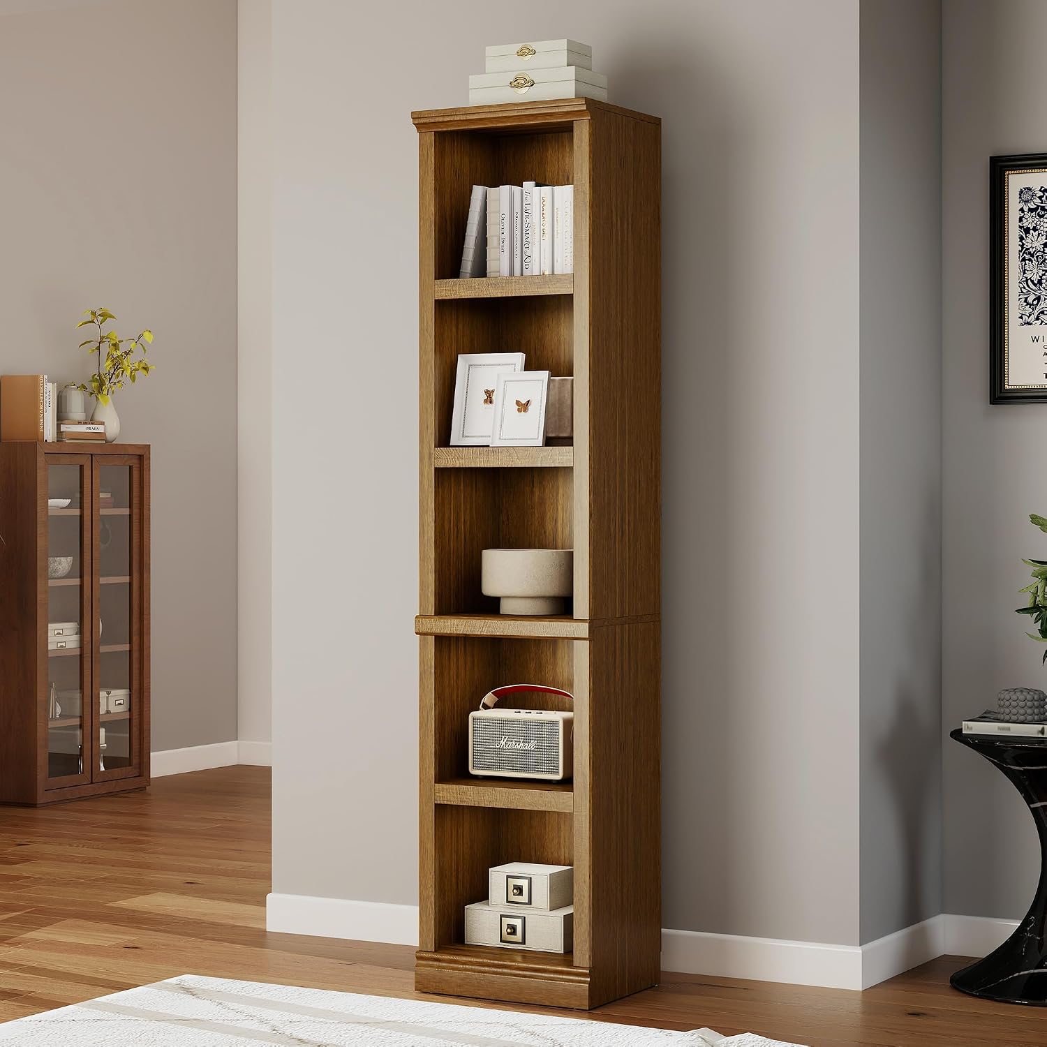 Bevfint 72" Tall Bookcase, White Large Floor Standing Bookshelf for Hallway | 5 Tier Shelves Open Storage Organizer with Anti Tipping Device, Book Case for Living Room Kitchen Home Office Bedroom