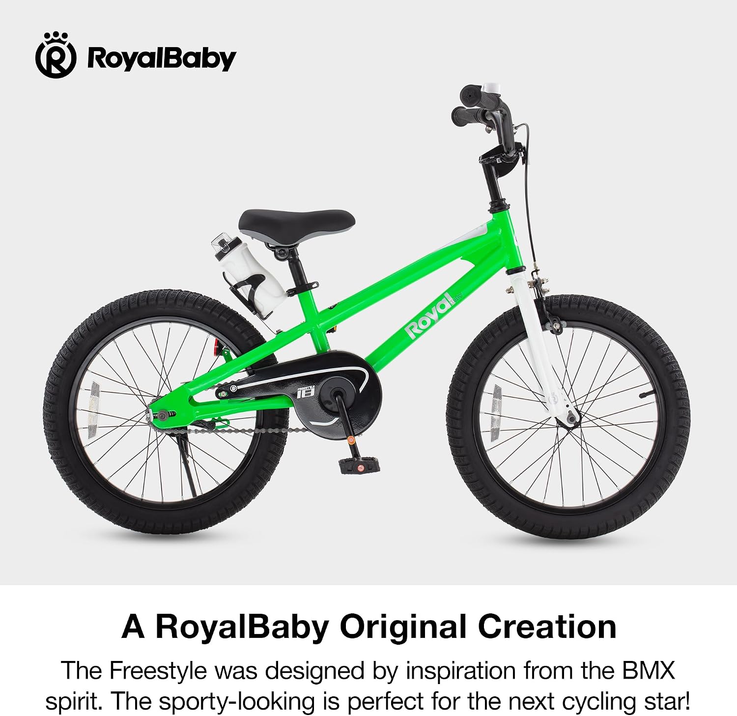 RoyalBaby Freestyle Kids Bike 12 14 16 Inch with Training Wheels, 18 Inch with Kickstand, Bicycle for Ages 3-10 Years Boys Girls