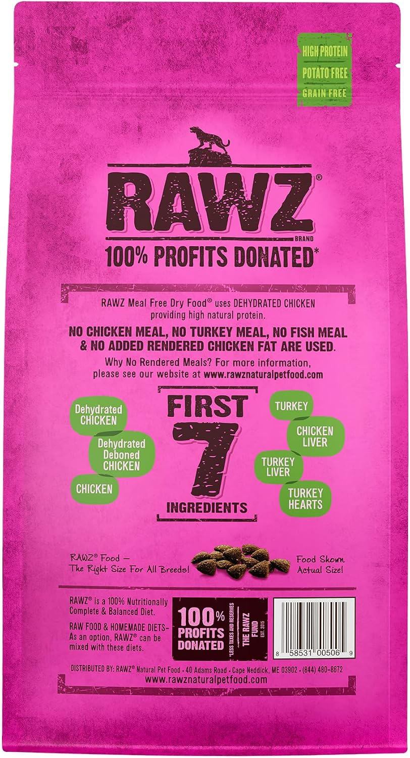 Rawz Dehydrated Chicken, Turkey & Chicken Recipe Natural Meal Free Dry Cat Food (3.5 Pound (Pack of 1), Chicken & Turkey)