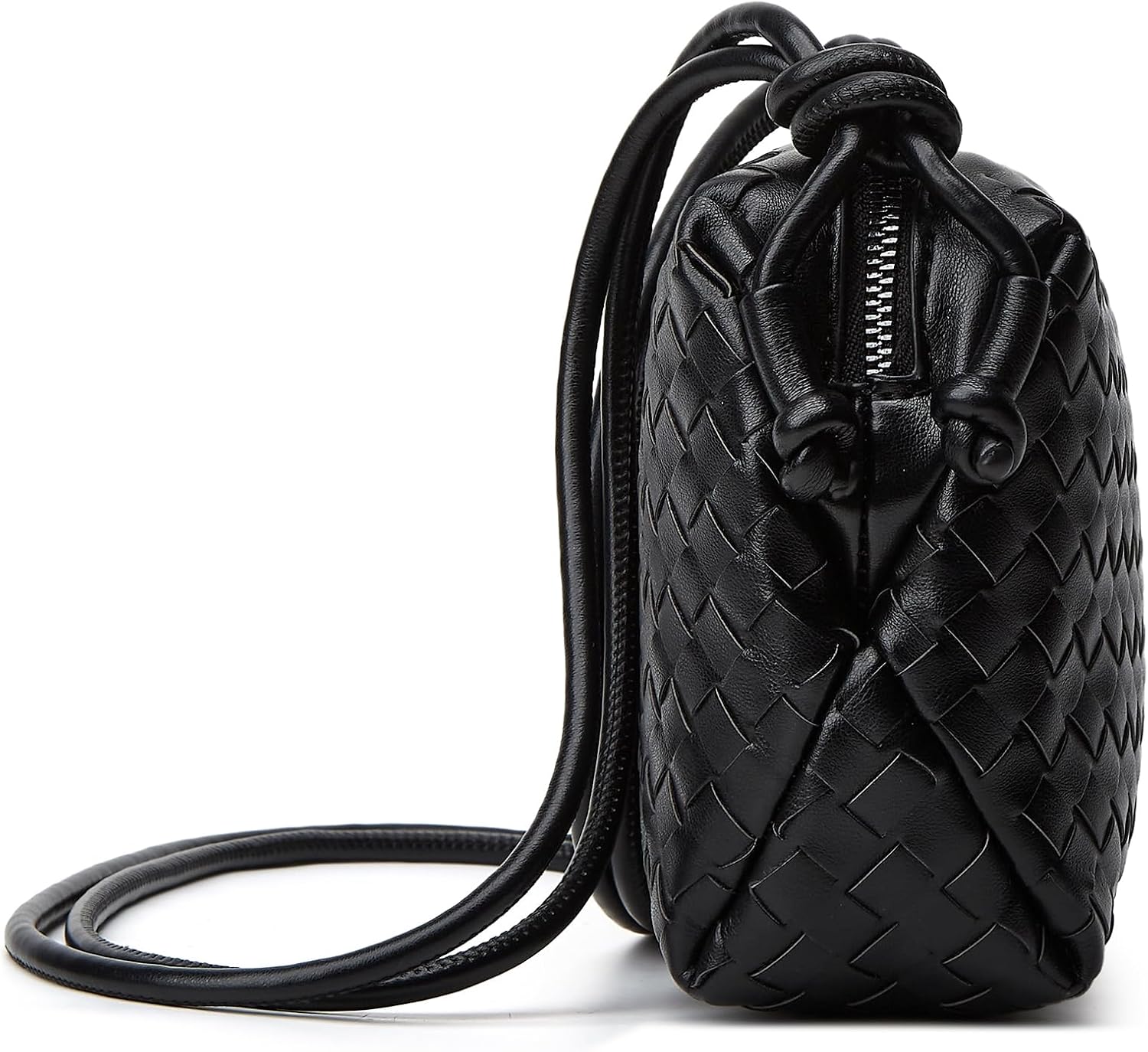 Woven Crossbody Bag for Women: Vegan Leather Handbag for Leisure | Classic Handwoven Bag For Style - Compact Design, Lightweight, Minimalist Style, Fits Phone, Cards & Key, Ideal for Daily Use
