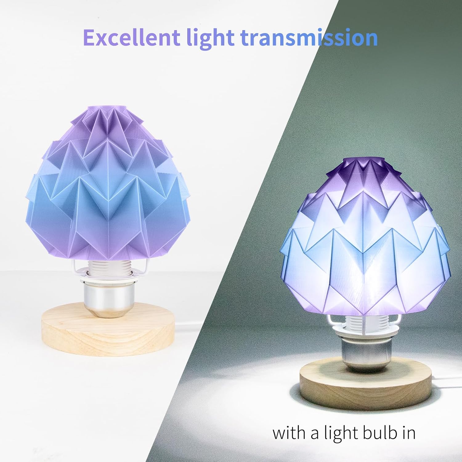 IEMAI Translucent PETG 3D Printer Filament 1.75mm 1kg Blue-Purple Gradient | Dual-Color Gradient with Glossy Translucent Finish
