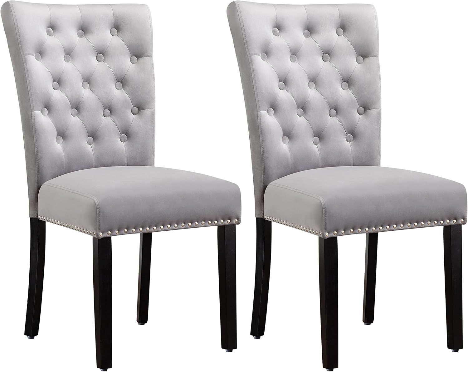 adochr Velvet Dining Chairs Set of 2, Parsons Kitchen Chair, Blue