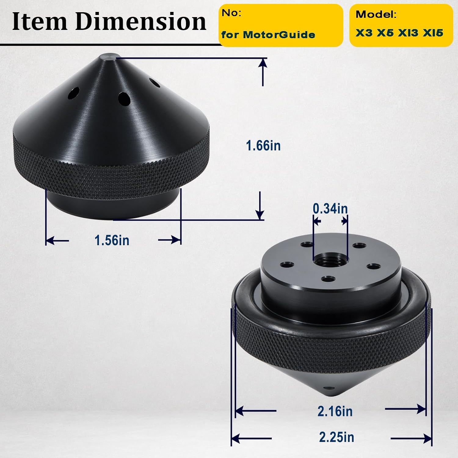 Eliminator Trolling Motor Prop Nut Custom Fit for MotorGuide X3 X5 XI3 XI5