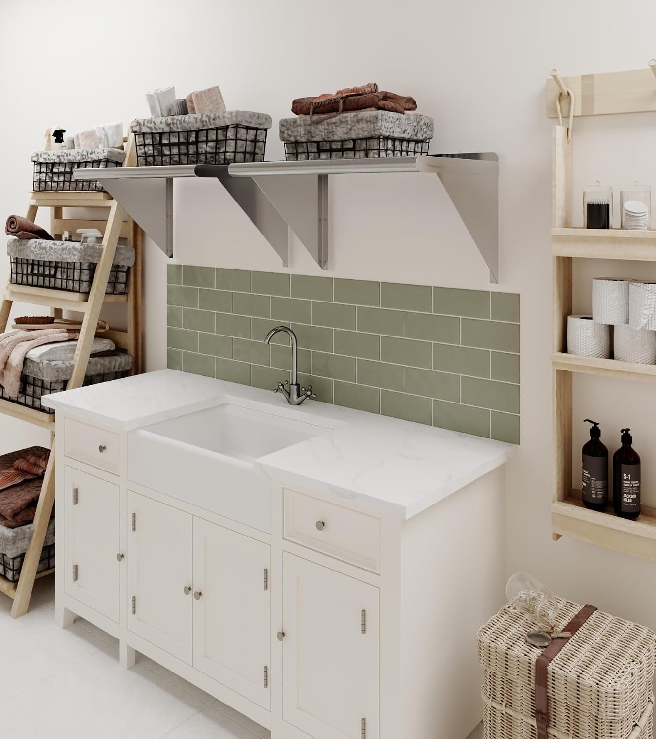 AmGood 24" Long X 18" Deep Stainless Steel Wall Shelf | NSF Certified | Appliance & Equipment Metal Shelving | Kitchen, Restaurant, Garage, Laundry, Utility Room