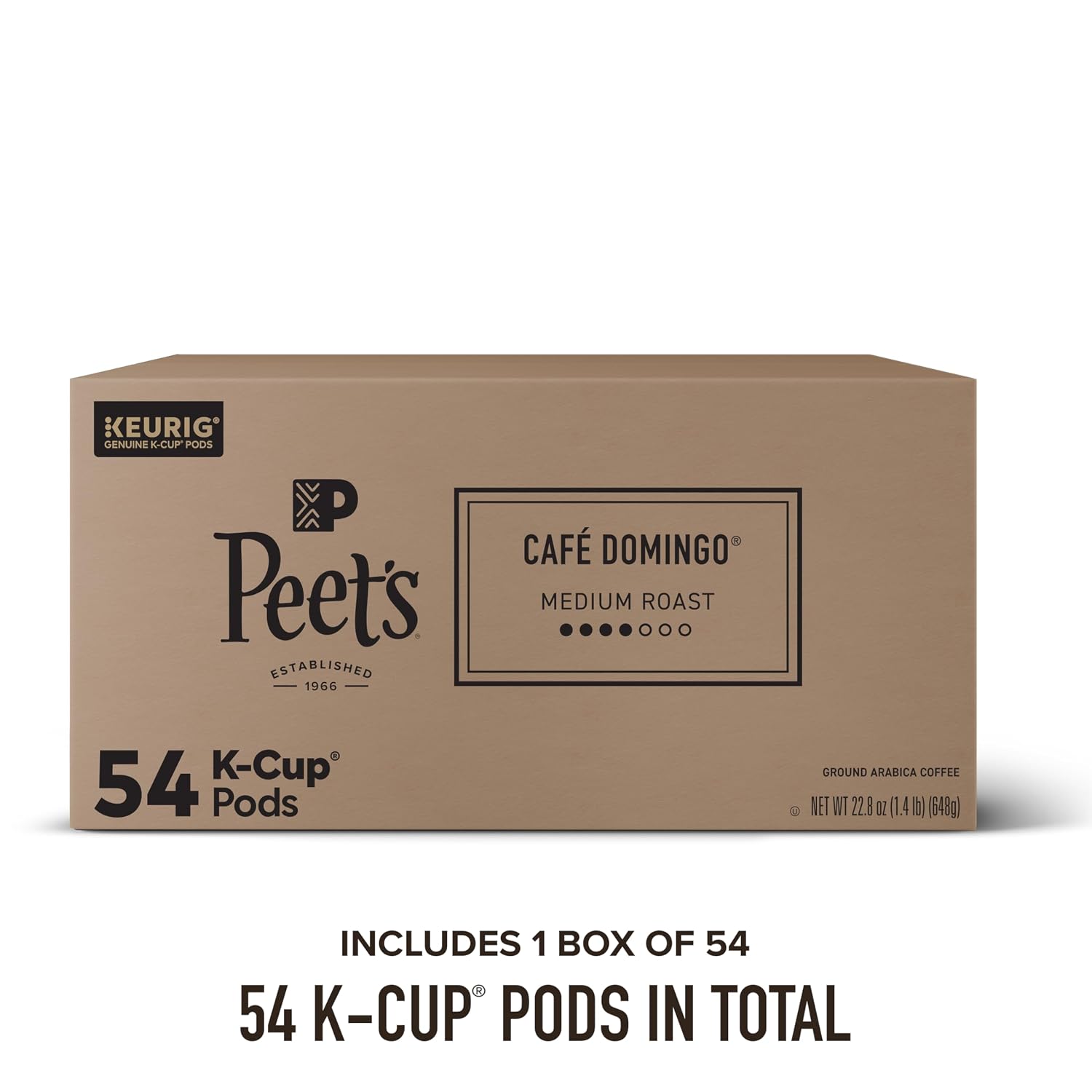 Peet's Coffee, Medium Roast Keurig K-Cup Pods, 100% Arabica Coffee - Big Bang 60 Count (6 Boxes of 10 K-Cup Pods)
