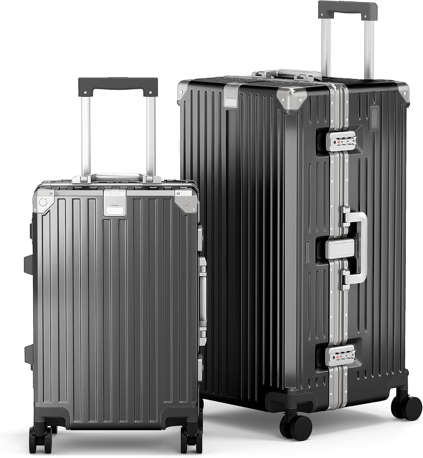 ALPHA CAMP Trunk Luggage 28 Inch with Aluminum Frame Zipperless Suitcase | Large Checked Thickened 3-Layer PC Hardside Luggage with TSA Lock,Charging Port,Cup Holder and Spinner Wheels for Travel