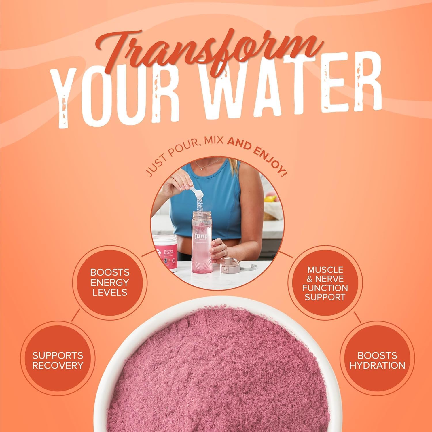 JUNP Electrolytes Powder No Sugar No Carbs – Lemonade Keto Electrolyte Drink Mix - Potassium & Salt Hydration Powder Electrolytes - Zero Calorie