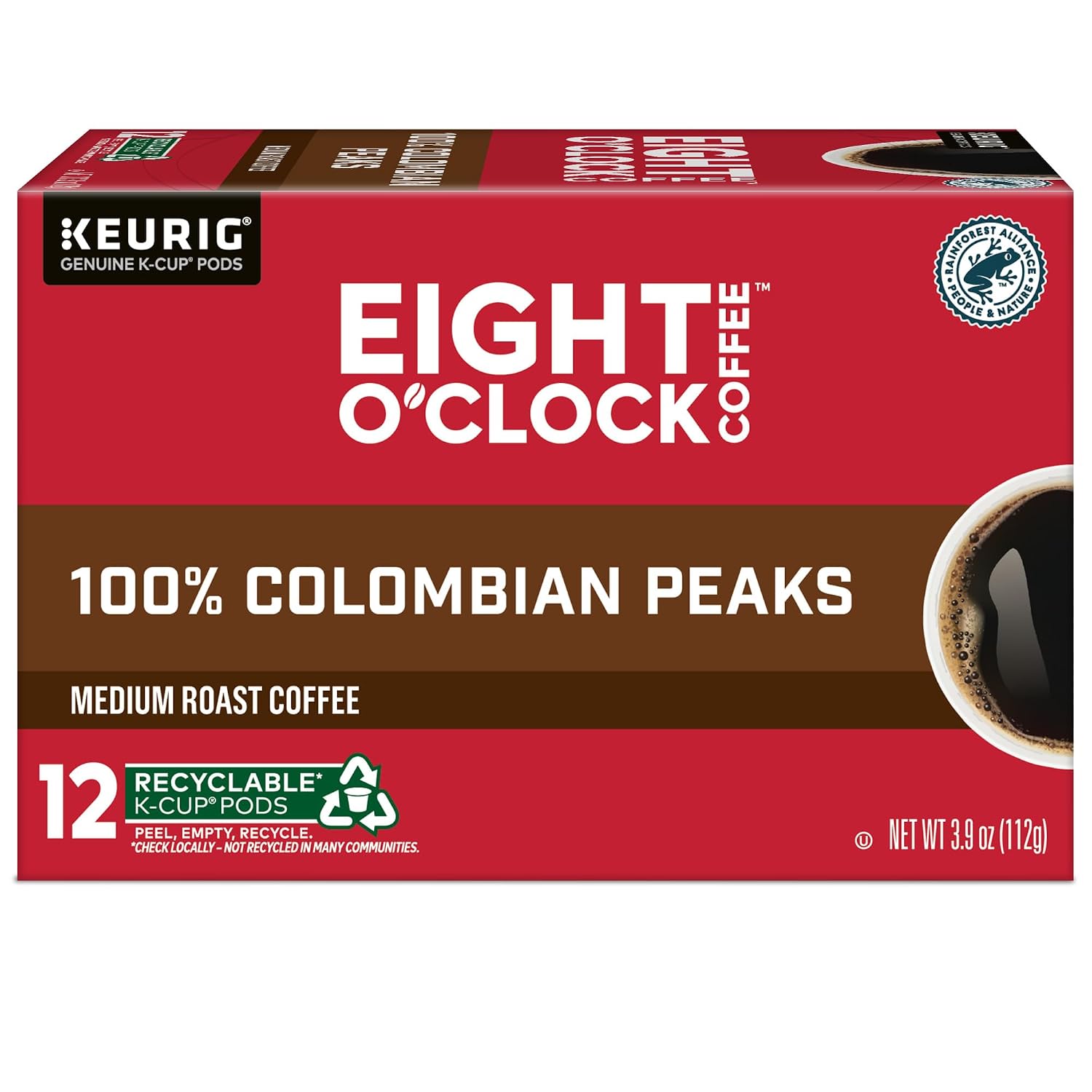 Eight O'Clock Coffee The Original, Single-Serve Keurig K-Cup Pods, Medium Roast Coffee Pods, 72 Count