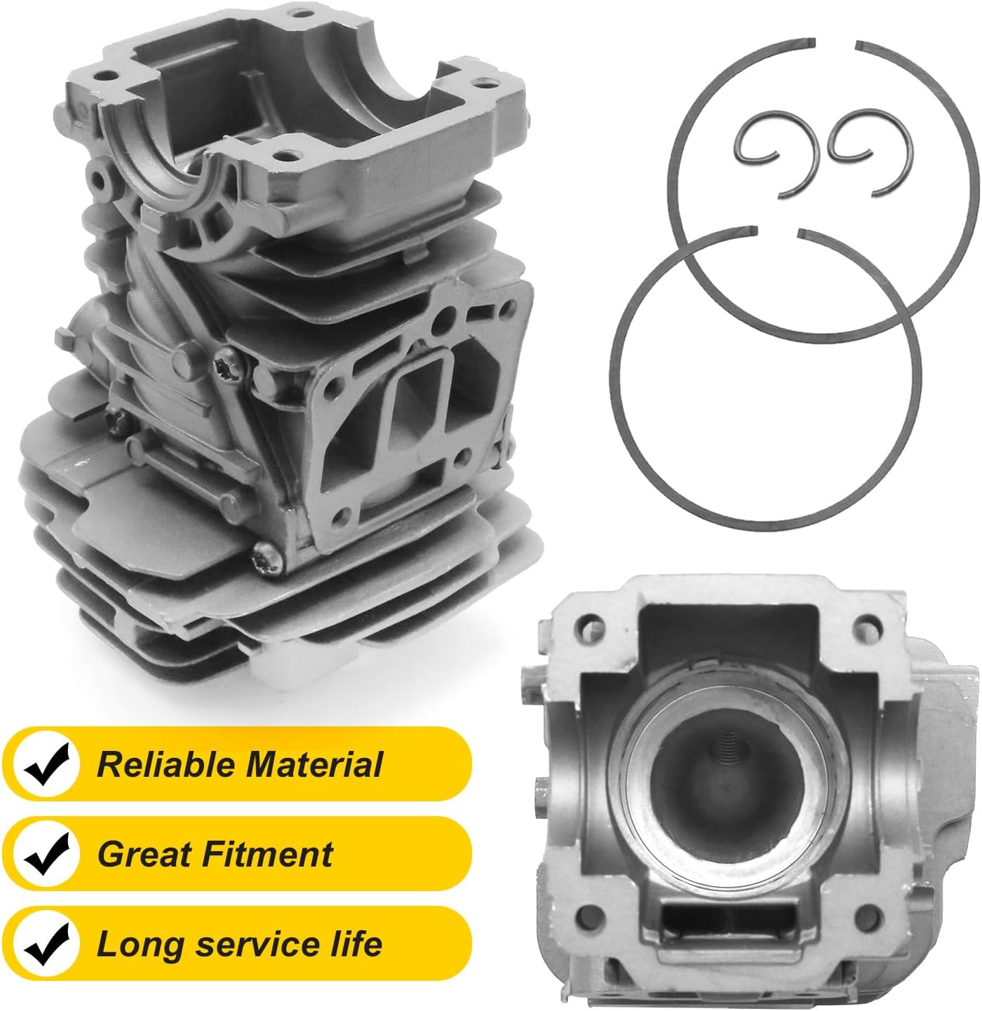 Anxingo 44mm Cylinder Piston Kit, Replacement for Stihl MS251 MS 251 Chainsaw 1143-020-1207 11430201207