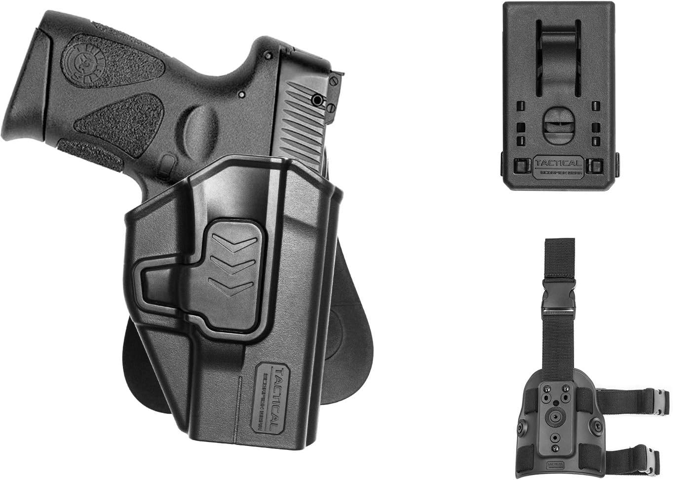 Tactical Scorpion Gear Slimline Modular Level II Retention Paddle Holster: fits Taurus Millennium G2 PT111 PT132 PT138 PT140 PT745 G2c G3c