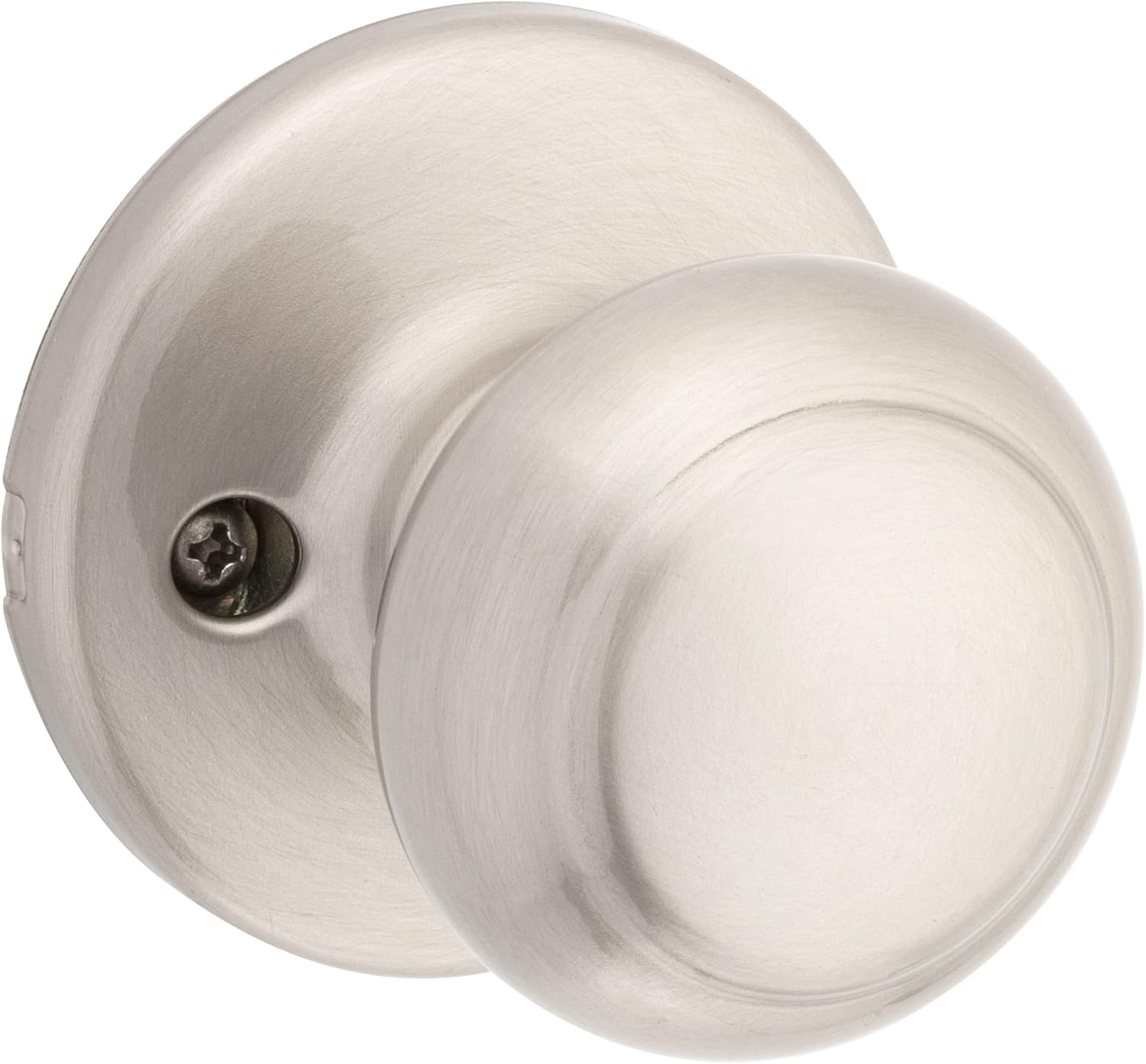Kwikset Cove Interior Privacy Door Knob with Lock, Door Handle For Bathroom and Bedroom, Satin Nickel Keyless Turn Lock Doorknob, with Microban Protection