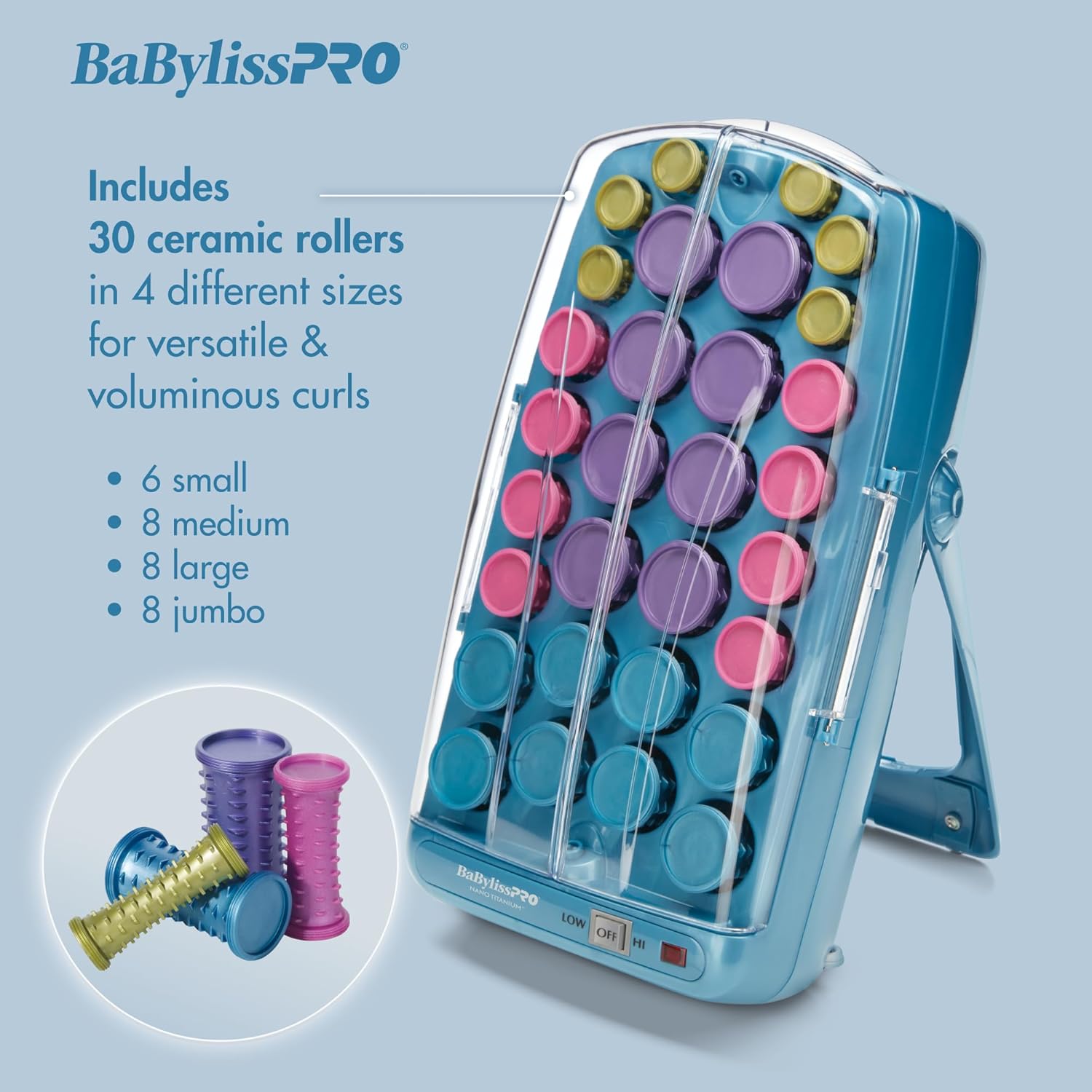 BabylissPRO Nano Titanium Professional Hot Rollers For All Hair Lengths