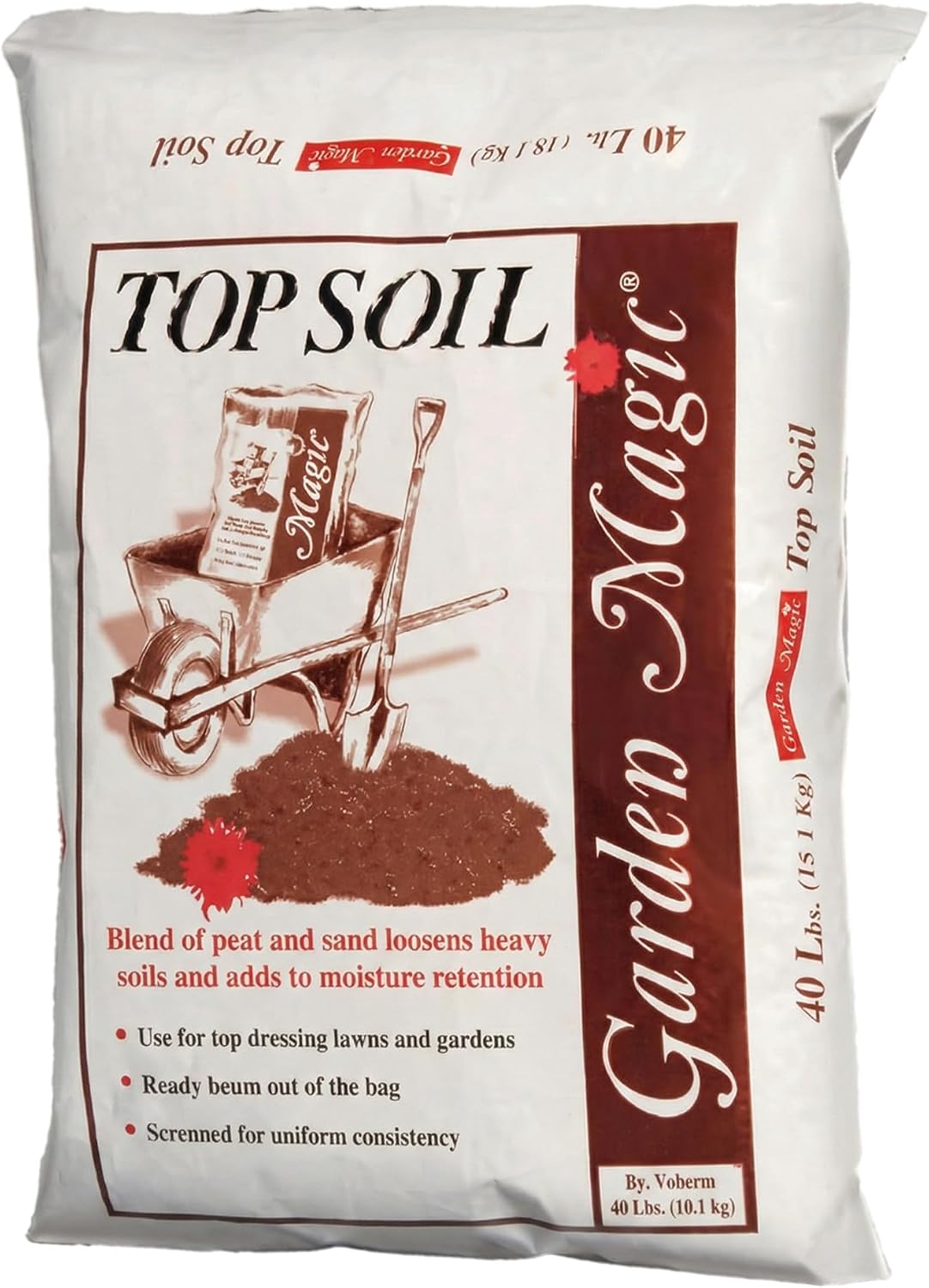 Michigan Peat Garden Magic Organic Potting Topsoil Mix, 40 lb, White | Moisture Retaining Organic Blend for Indoor and Outdoor Planting, Potting, Gardening, and Landscaping