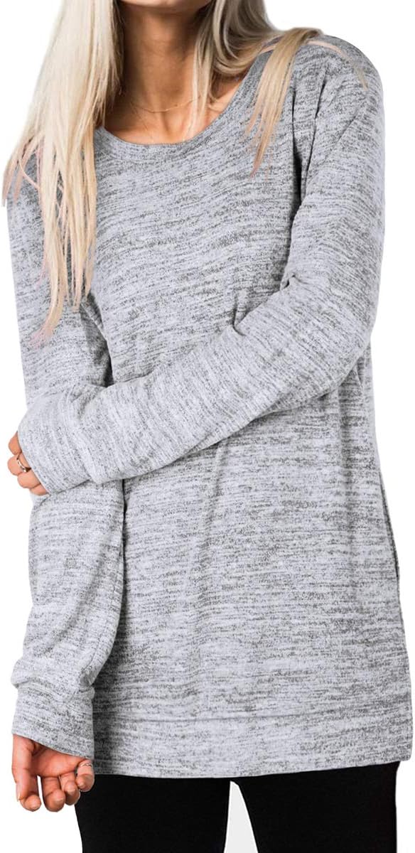 XIEERDUO Womens Casual Sweatshirts Long Sleeve Shirts Oversized With Pocket Tunic Tops S-3XL