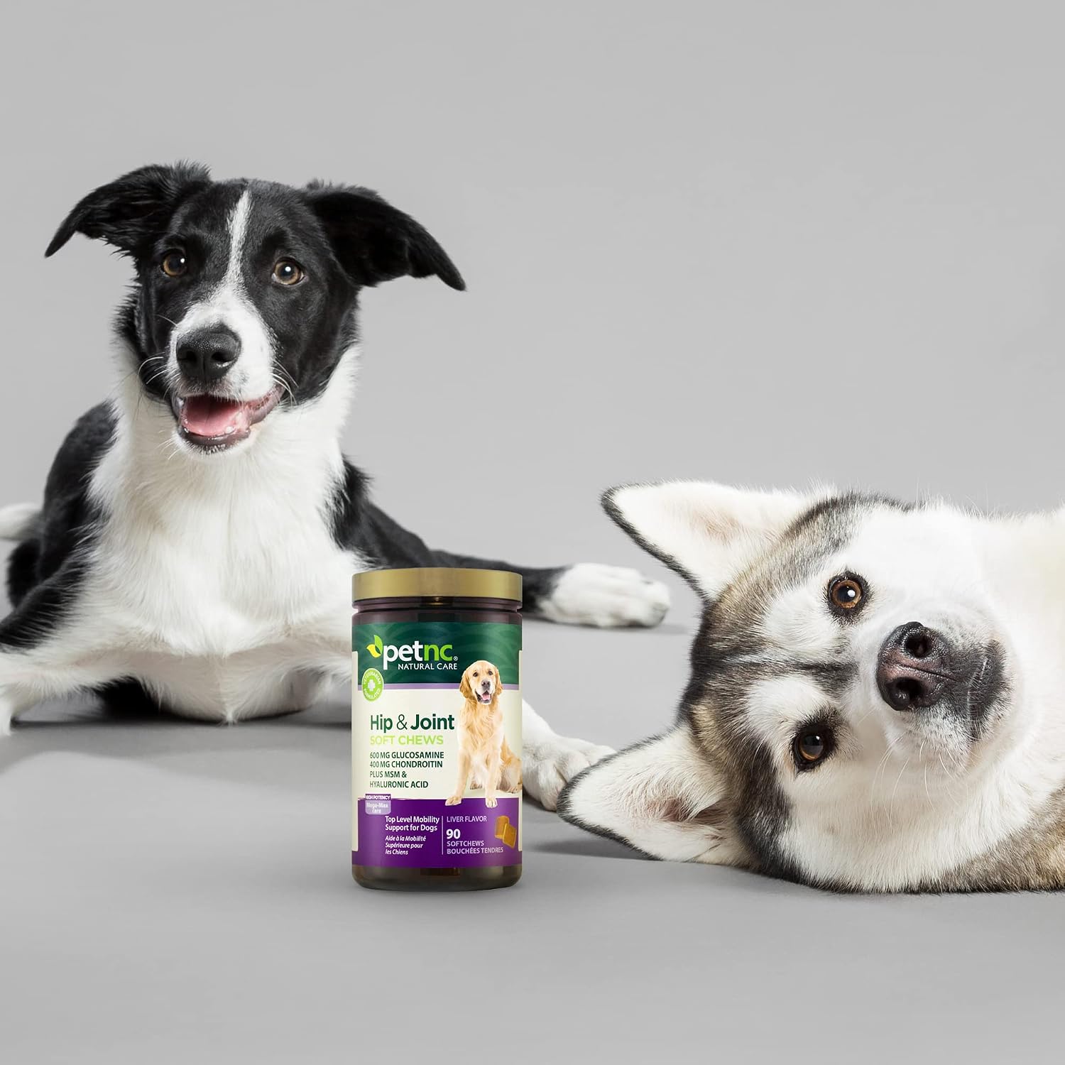 PetNC Natural Care Hip and Joint Soft Chews for Dogs, 90 Count - 27591 | Glucosamine Chondroitin MSM Dog Chews with Hyaluronic Acid, Liver Flavored Bone & Joint Support Supplement, For All Breeds