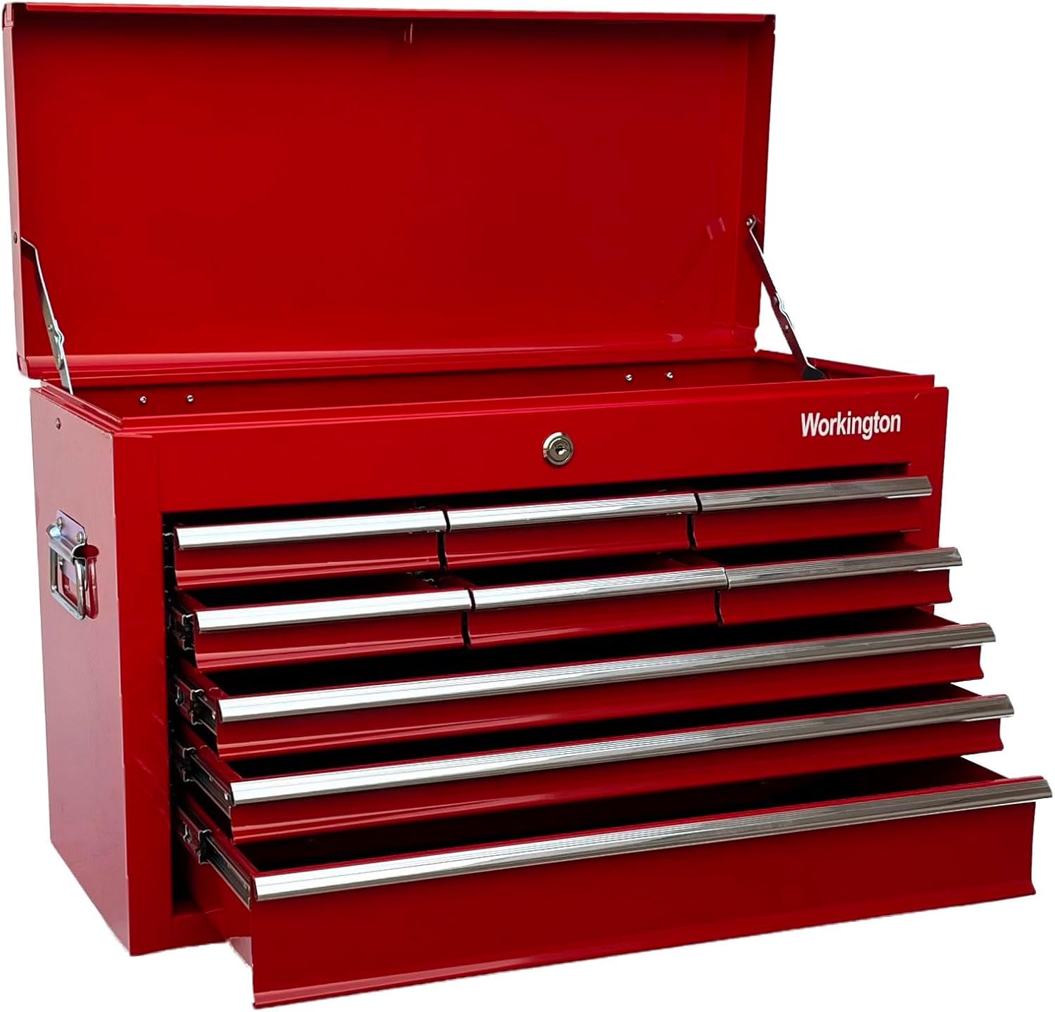 Workington Portable Metal Tool Chest with 9 Drawers, 24" 9-Drawer Tool Chest Cabinet with Ball Bearing Drawer Slides