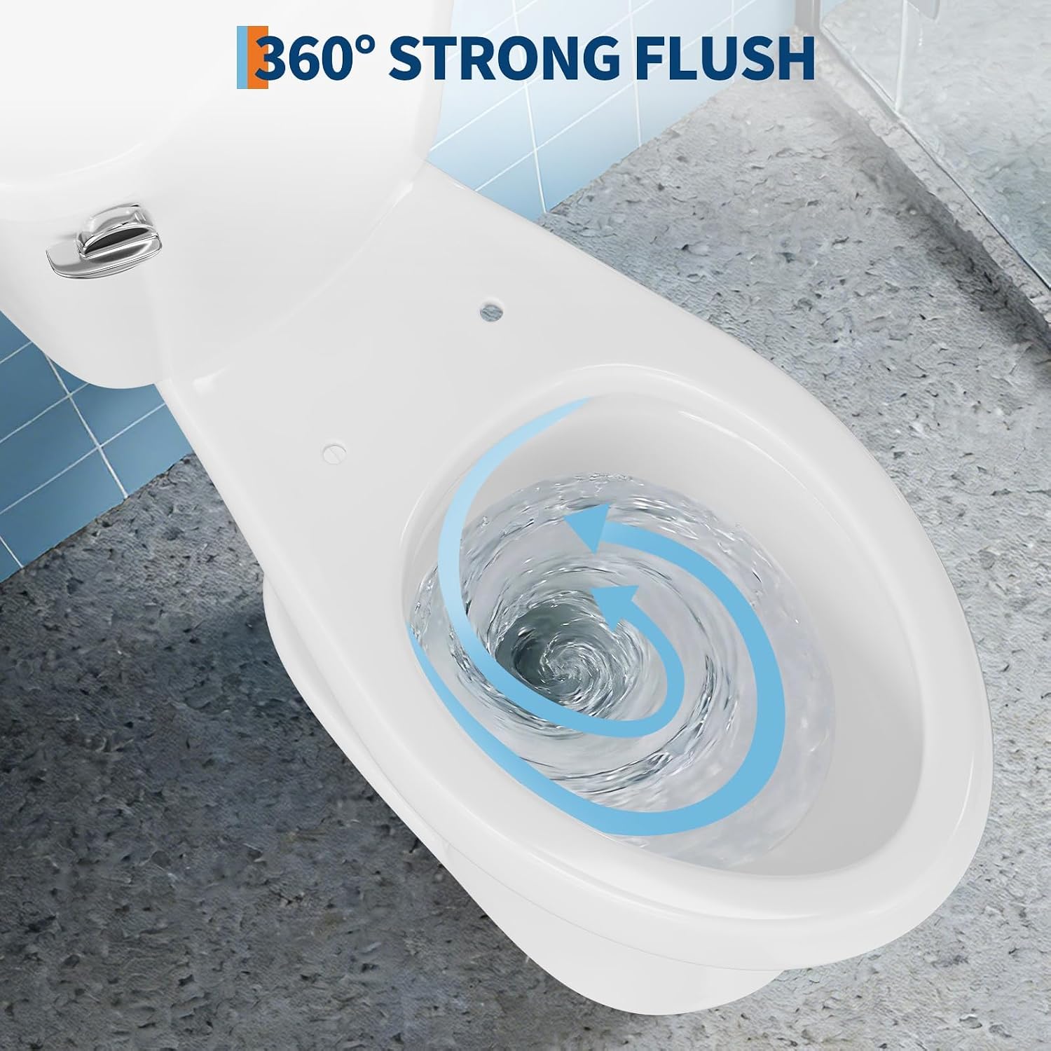 Two-Piece Toilets for Bathrooms, Comfort ADA Toilet with 19" Height, Elongated with Soft Close Seat, Power Flush 1.28 GPF