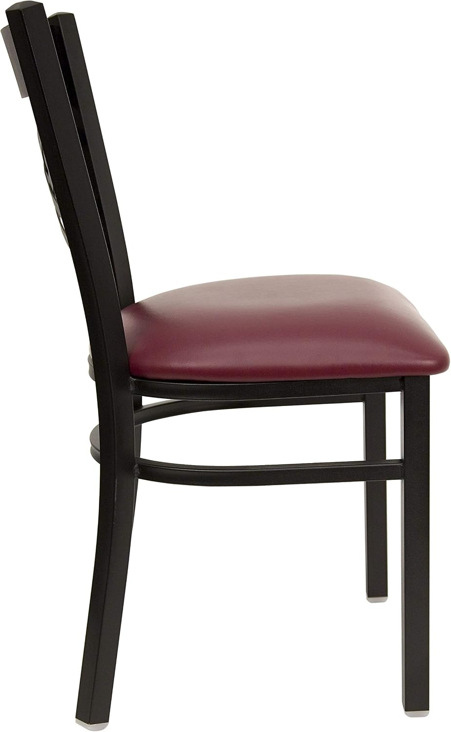 Flash Furniture Hercules Series "X" Back Metal Restaurant Chairs, Modern Upholstered Armless Dining Chairs for Restaurants/Kitchens, Set of 2, Black