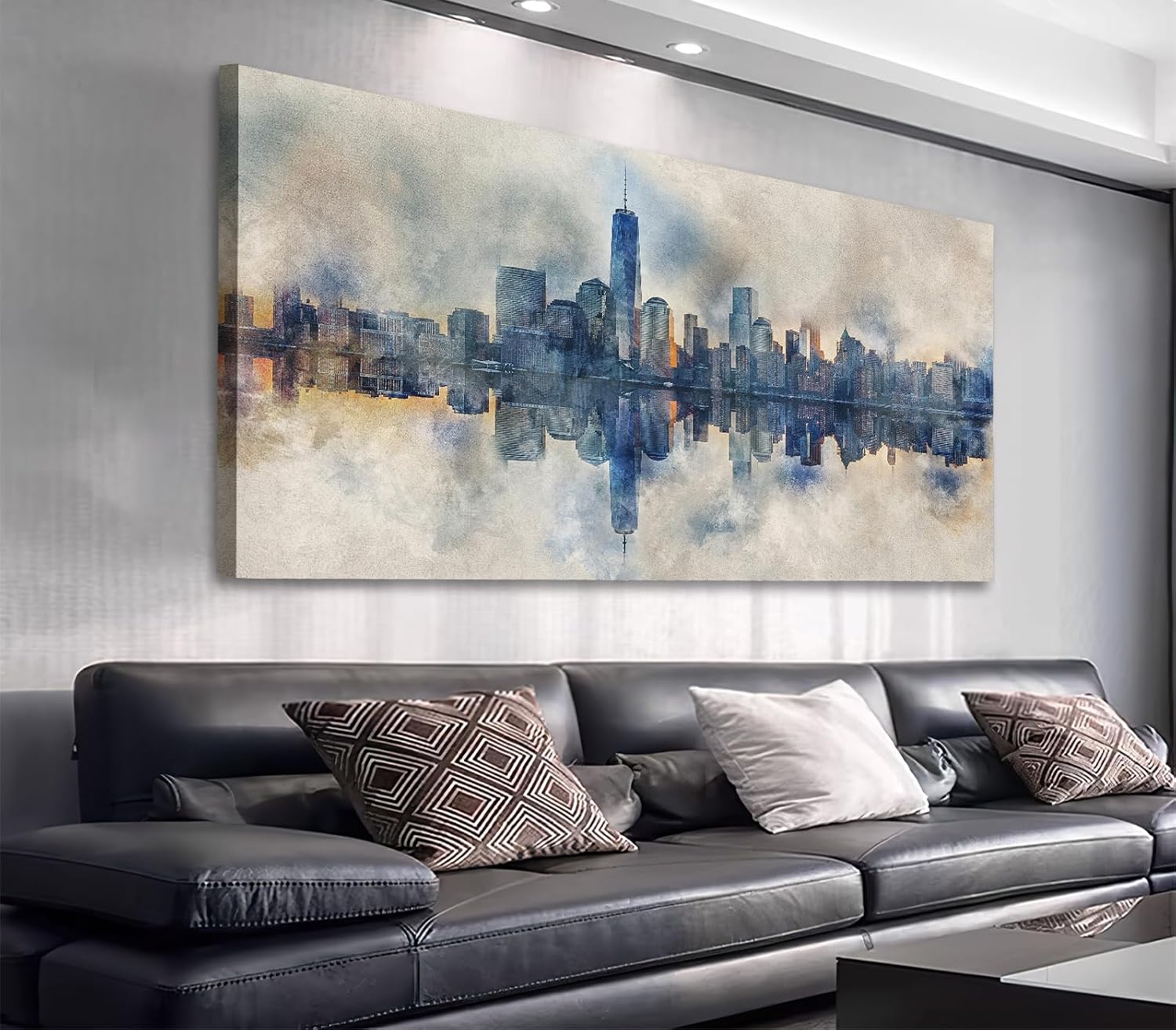 arteWOODS Ocean Wave Canvas Wall Art Beach Sunset Pictures Coastal Nature Artwork Blue Sea Painting Prints for Living Room Bedroom Home Office Decoration 20" x 40"