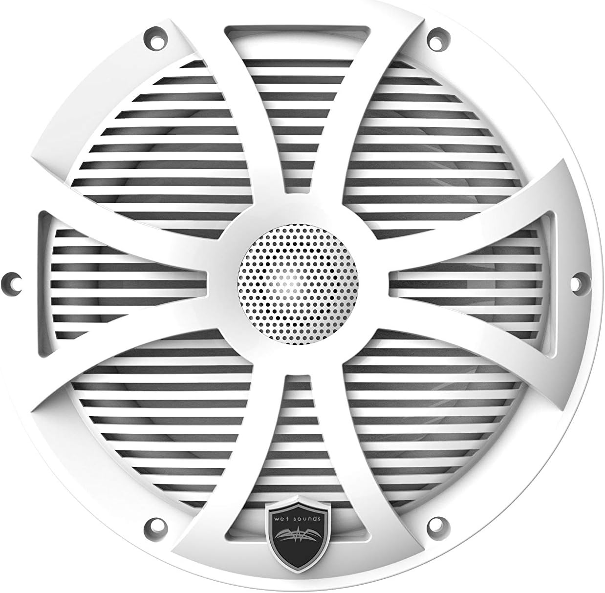 wet sounds | REVO 8-SWW | High Output Component Style 8" Marine Coaxial Speaker with RGB Backlighting and Enclosed White SW Grille