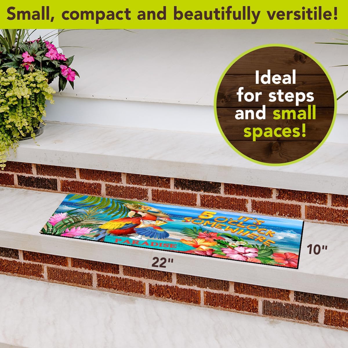 Briarwood Lane 5 O'clock Paradise Mini Mat 22x10 Indoor Outdoor Doormat