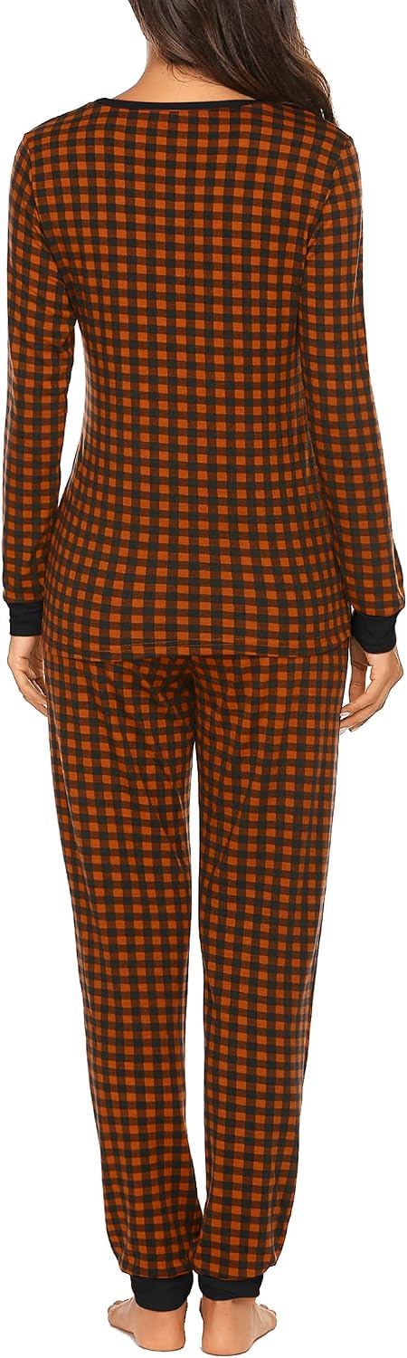 Ekouaer Womens Pajamas Sets Long Sleeve Tops with Jogger Pants