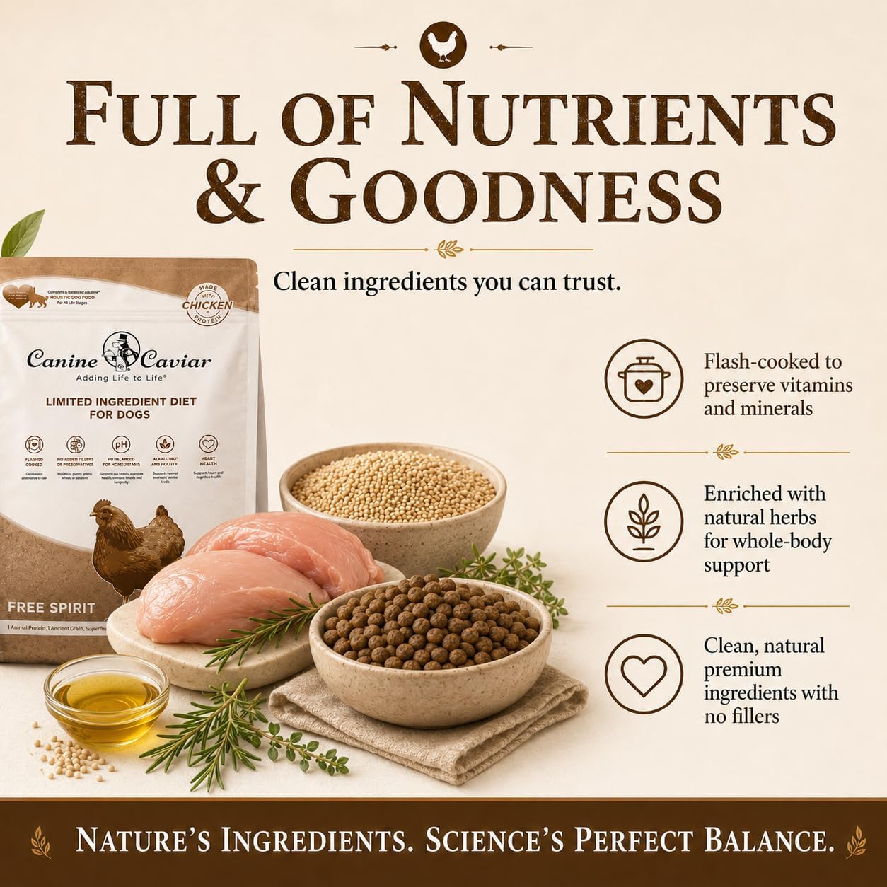 Canine Caviar - Open Range: Water Buffalo & Chickpea Alkaline Dry Dog Food, Limited Ingredients, Gluten-Free, Based on Science & Research, Veterinary Alternative Diet (22 Pound Bag)