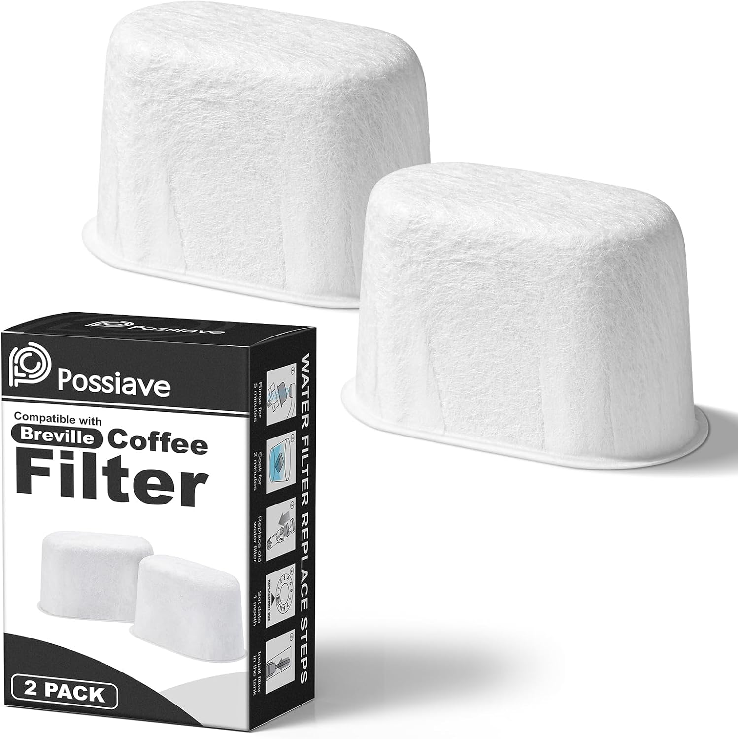 Possiave 12-Pack Water Filters Compatible with Breville BWF100 Machines