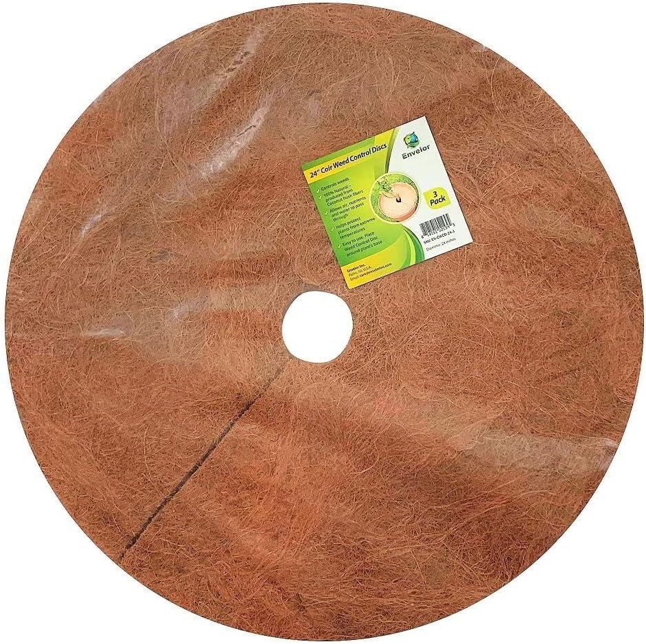 Envelor 20 pcs Coconut Fibers Mulch Ring 4 Inches Tree Protector Mat Coconut Mulch Cover Natural Coconut Fiber Weed Control Rings, Tree Ring Plant Cover for Indoor Outdoor Plants, Pot, Landscaping