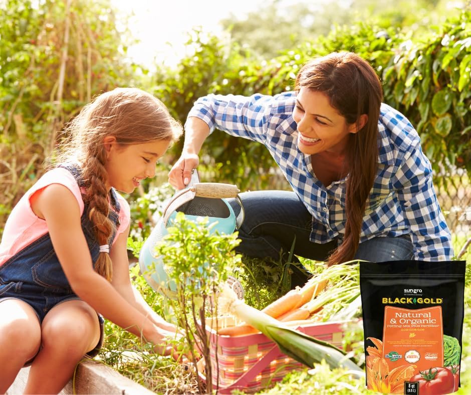 SunGro Horticulture Potting Mix - Natural & Organic, Black Gold - 8qt - Earthworm Castings, Perlite