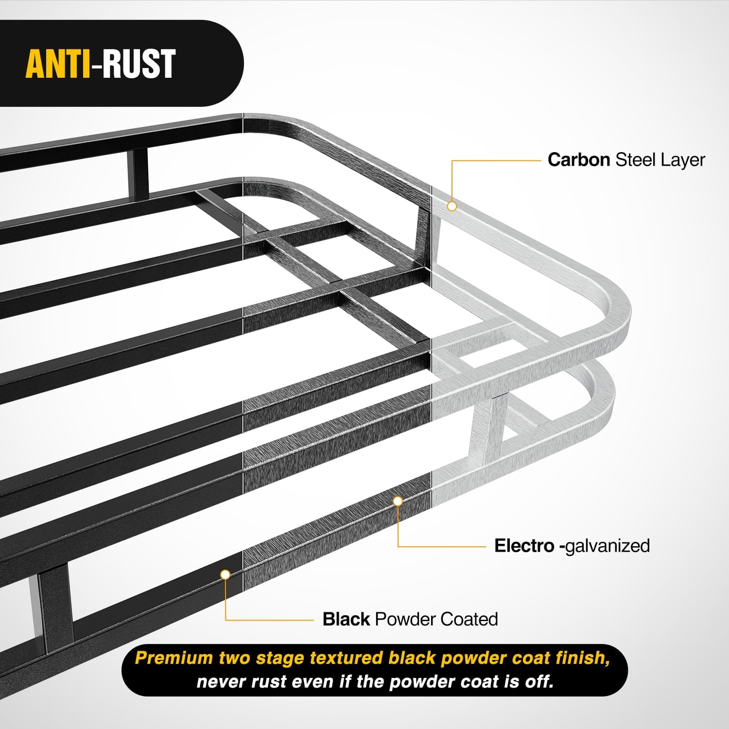 Nilight 32”×26”×4” RV Bumper Mounted Cargo Rack Carrier with Net Fits 4-inch or 4-1/2-inch Bumpers Heavy Duty Luggage Holder Basket for RV Camping Traveling Capacity 350LBS