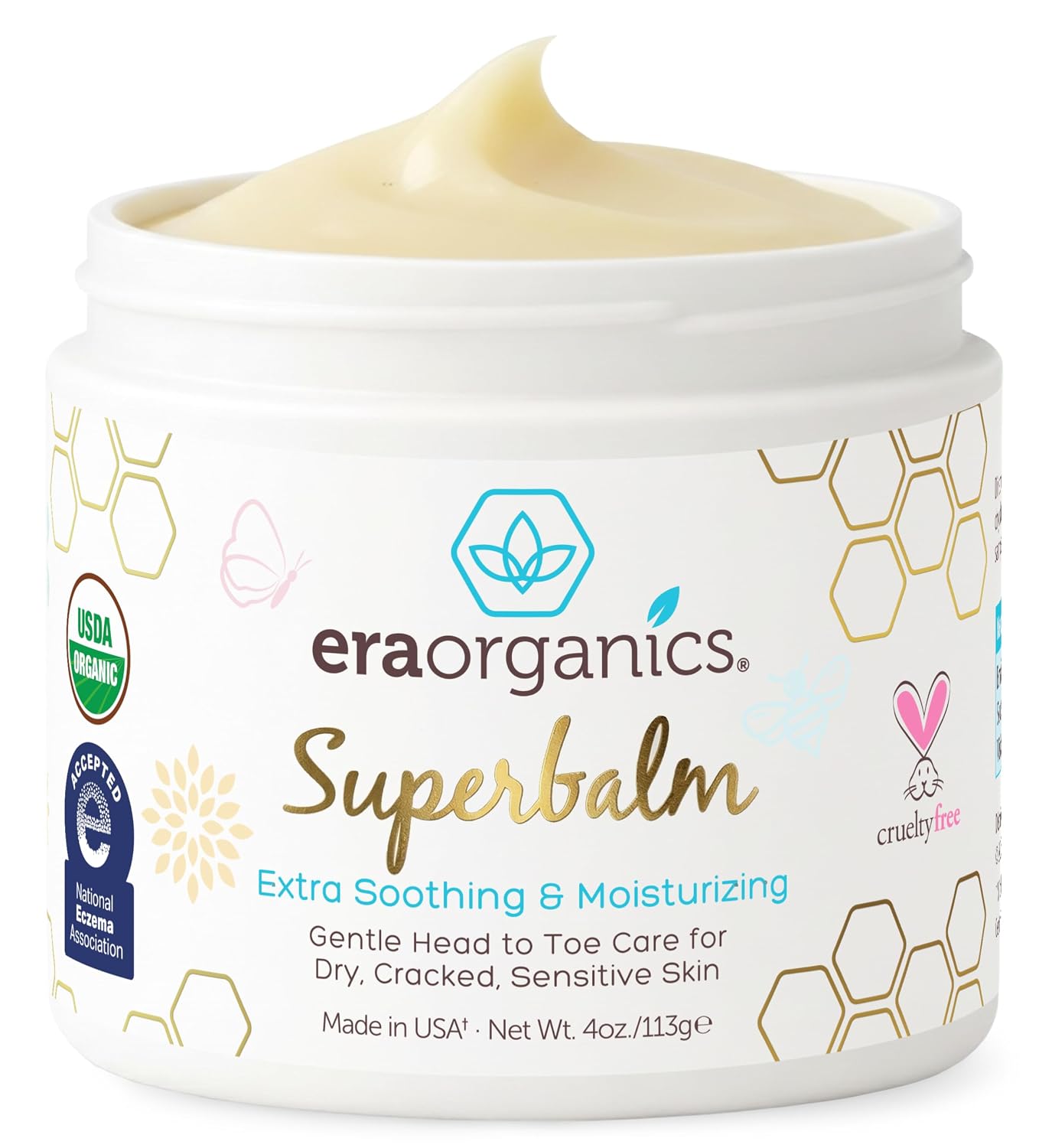 Superbalm USDA Organic Healing Ointment for Baby Eczema & Cradle Cap - 2oz | 100% Natural Soothing Superfood Cream for Toddler & Kids - Eczema, Cradle Cap, Baby Acne & Rashes - Non-Toxic, Fragrance-Free