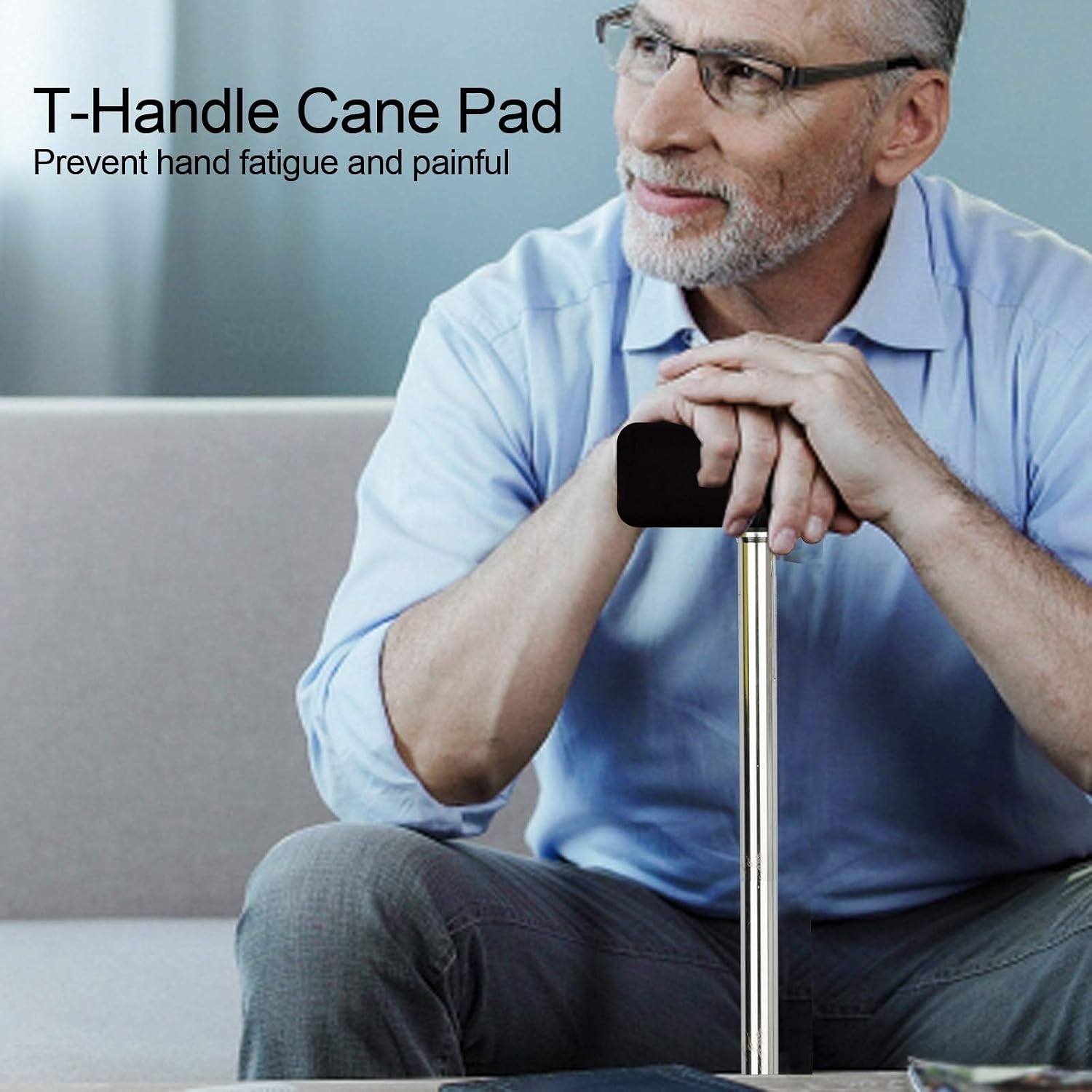 SPRING SEAON Cane Handle Pad Cover,T-Handle Grip Cushion for Walking Canes