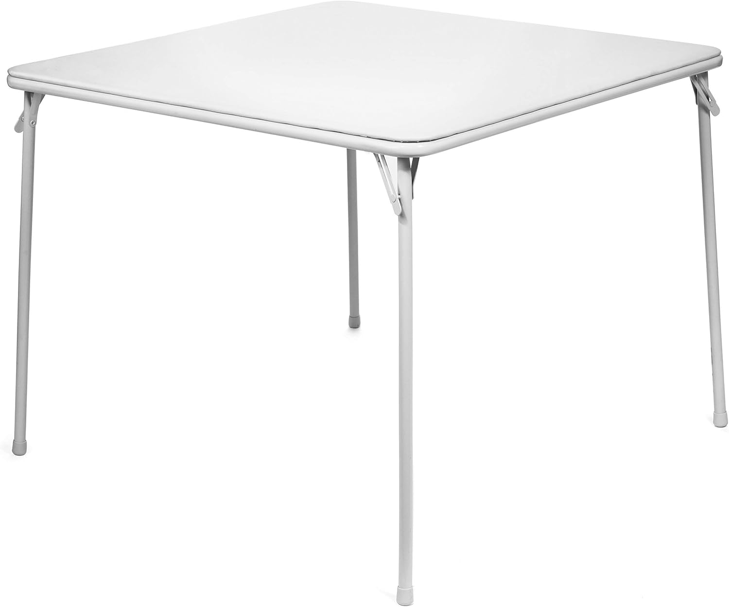 38" Square Folding Card Table - Portable, Easy-to-Store, Vinyl Upholstered, Sturdy Steel, Wheelchair Accessible - Beige