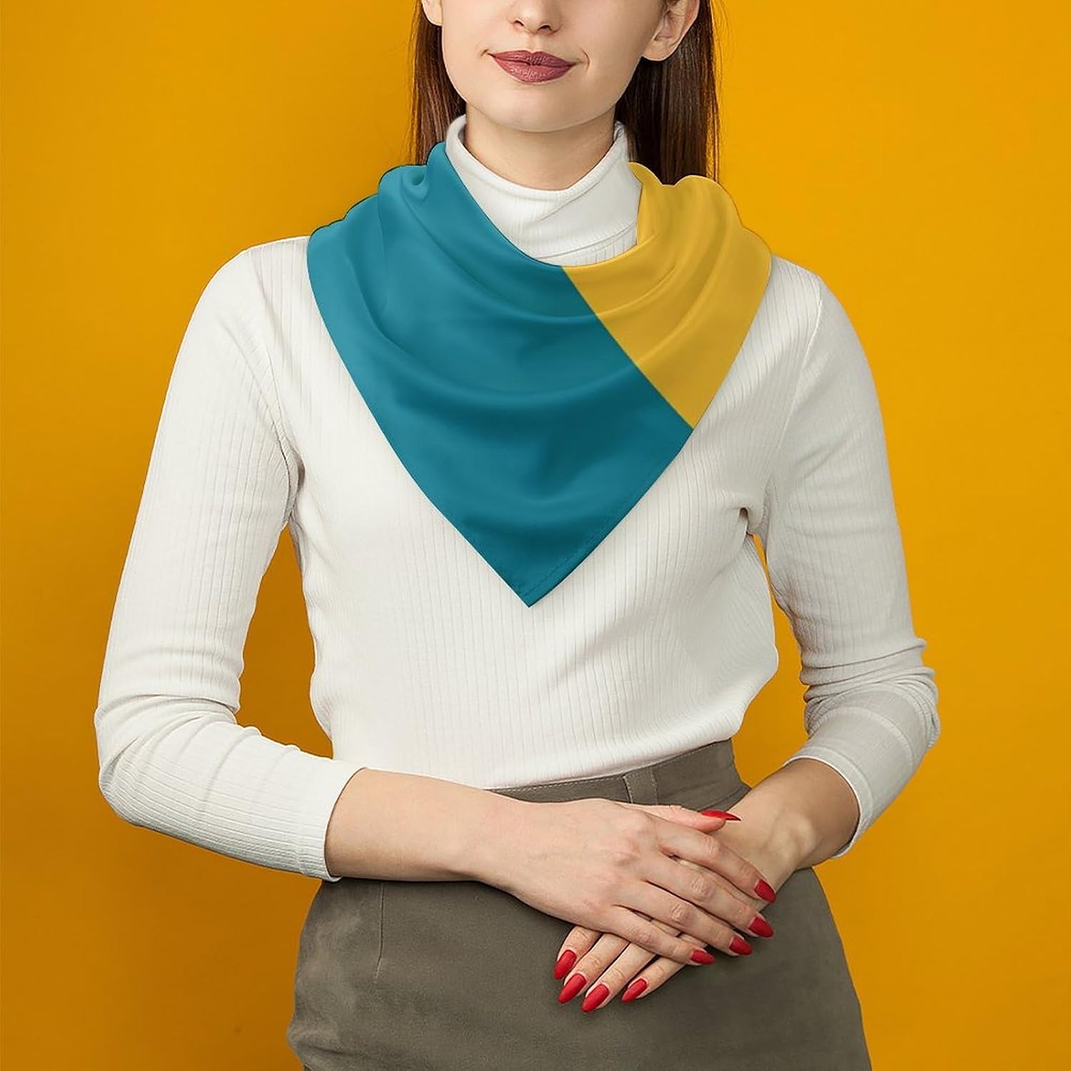 Flag Silk Scarf Head Hair Wraps Bandana Square Satin Head Scarf For Women