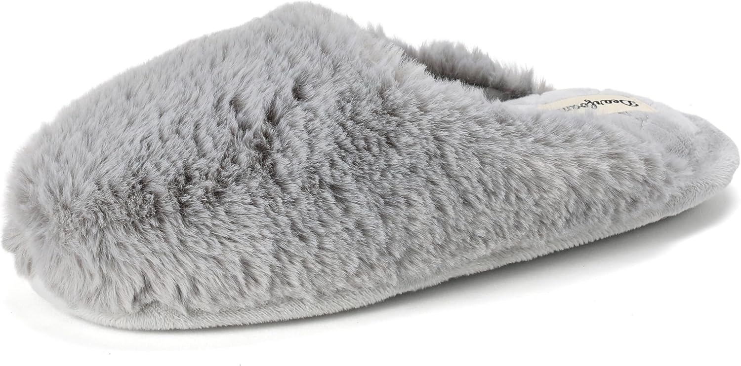 Dearfoams Women's Bailey Plush Furry Scuff