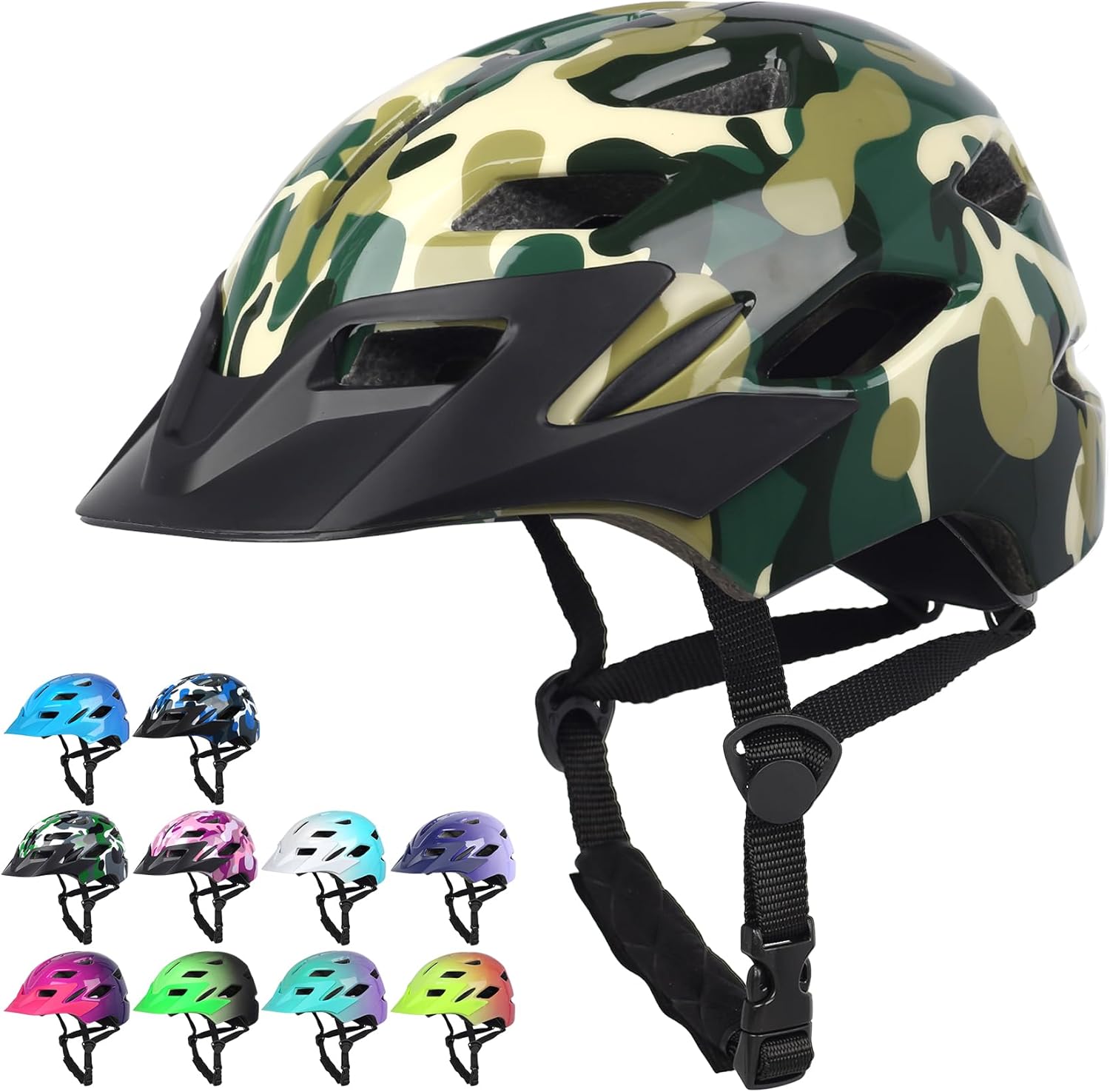 Kids Bike Helmet with LED Light for Youth Teen Toddler Boys Girls