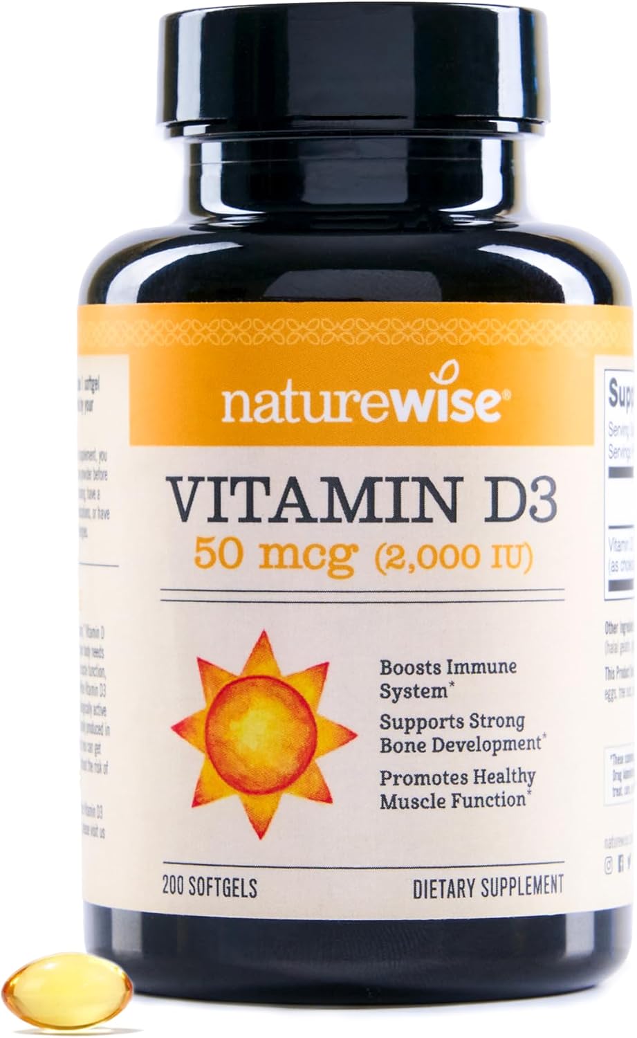 NatureWise Vitamin D3 5000IU Supplement, Immune Support, 360 Mini Softgels