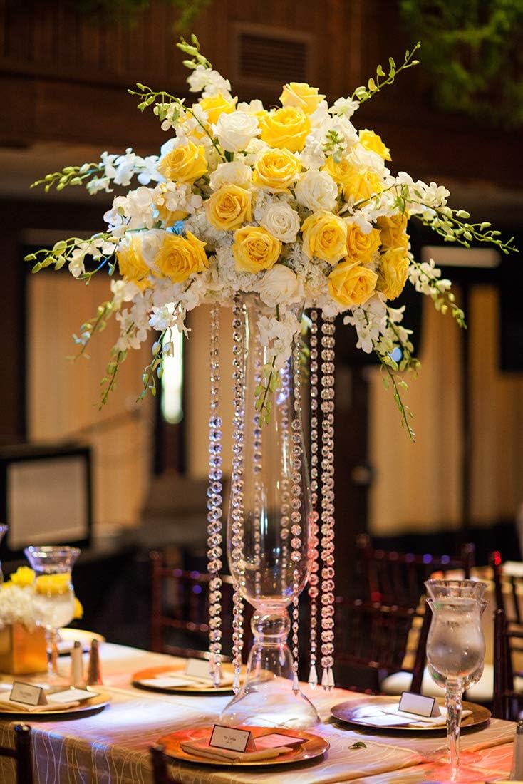 12 PCS Artificial Flowers Roses Silk Flowers Fake Long Stem Artificial Roses for Home Wedding Decorations (Yellow)