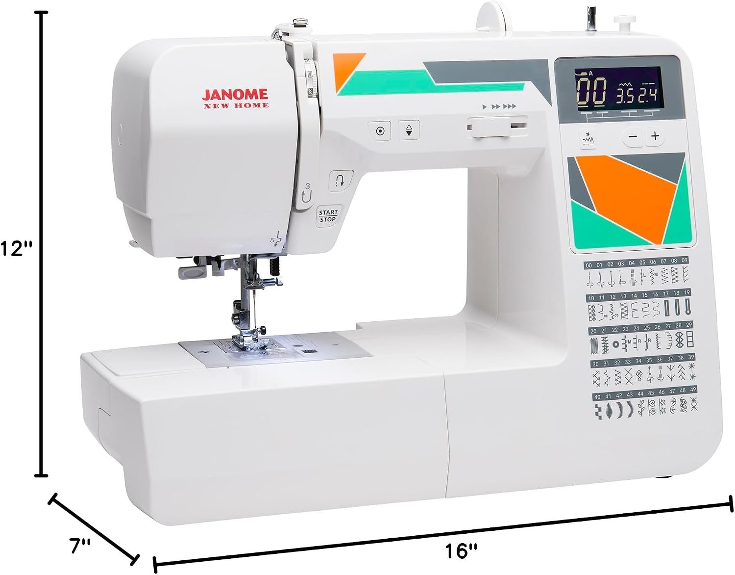 Janome MOD-30 Computerized Sewing Machine with 30 Built-In Stitches, 3 One-Step Buttonholes, Drop Feed and Accessories